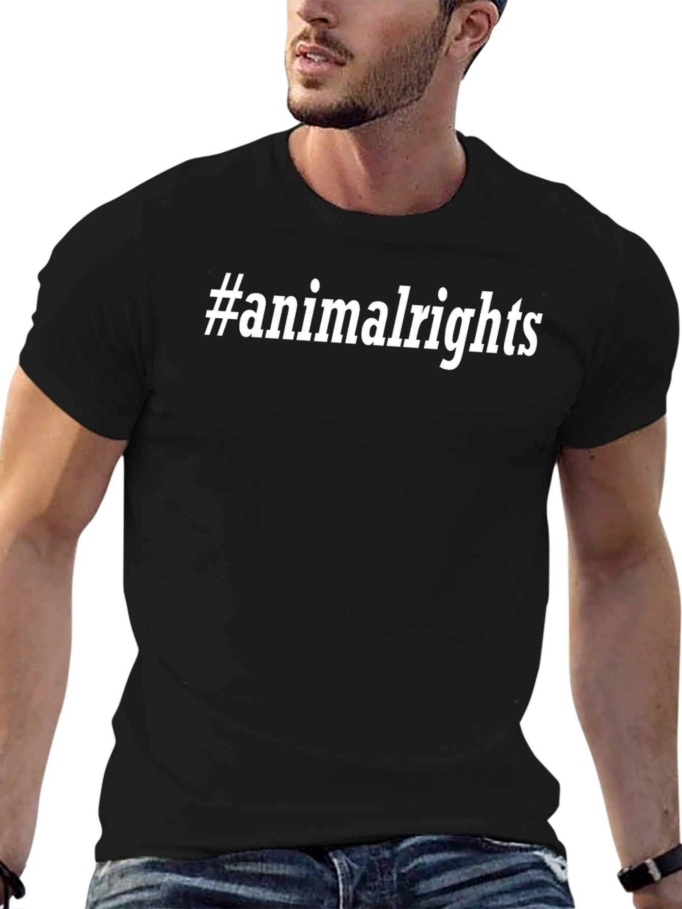 Animal Rights T-Shirt - Black Slogan Tee