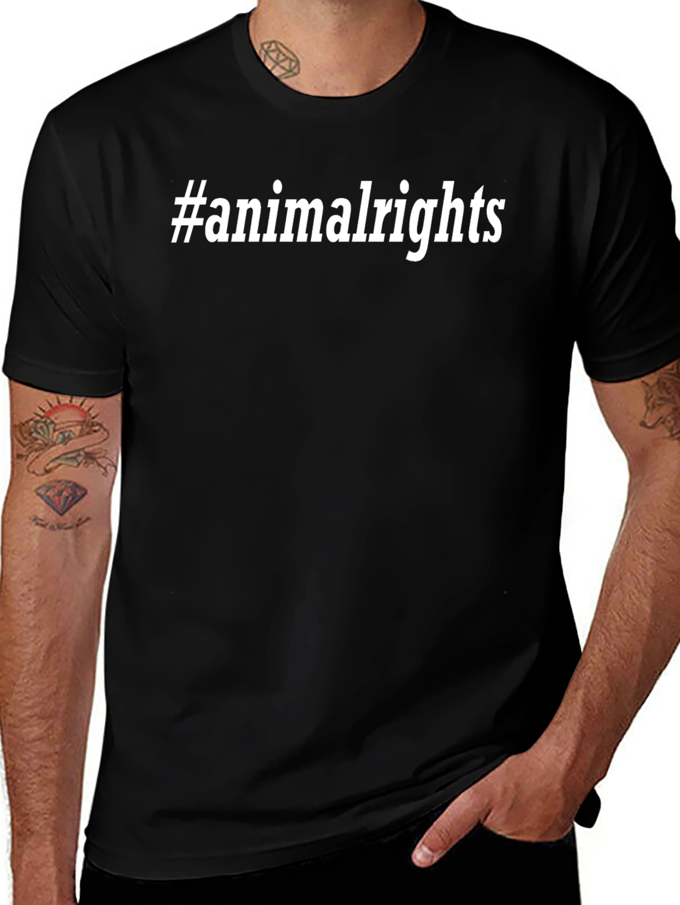 Animal Rights T-Shirt - Black Slogan Tee