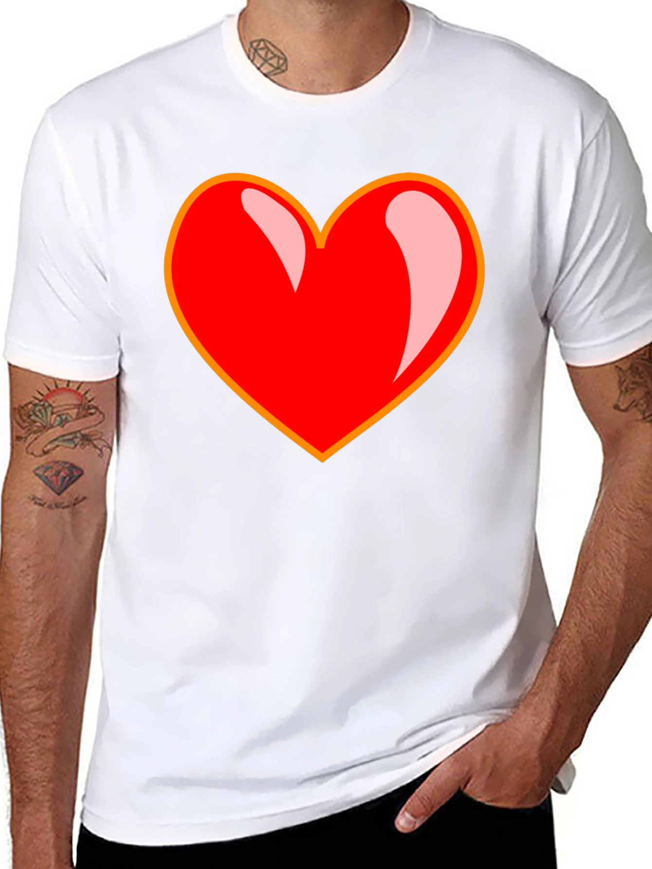 Bold Heart Graphic Tee - Black