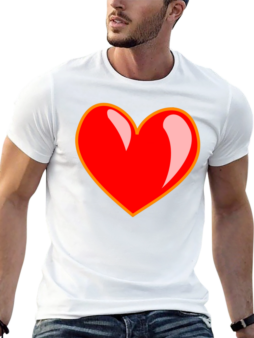 Bold Heart Graphic Tee - Black
