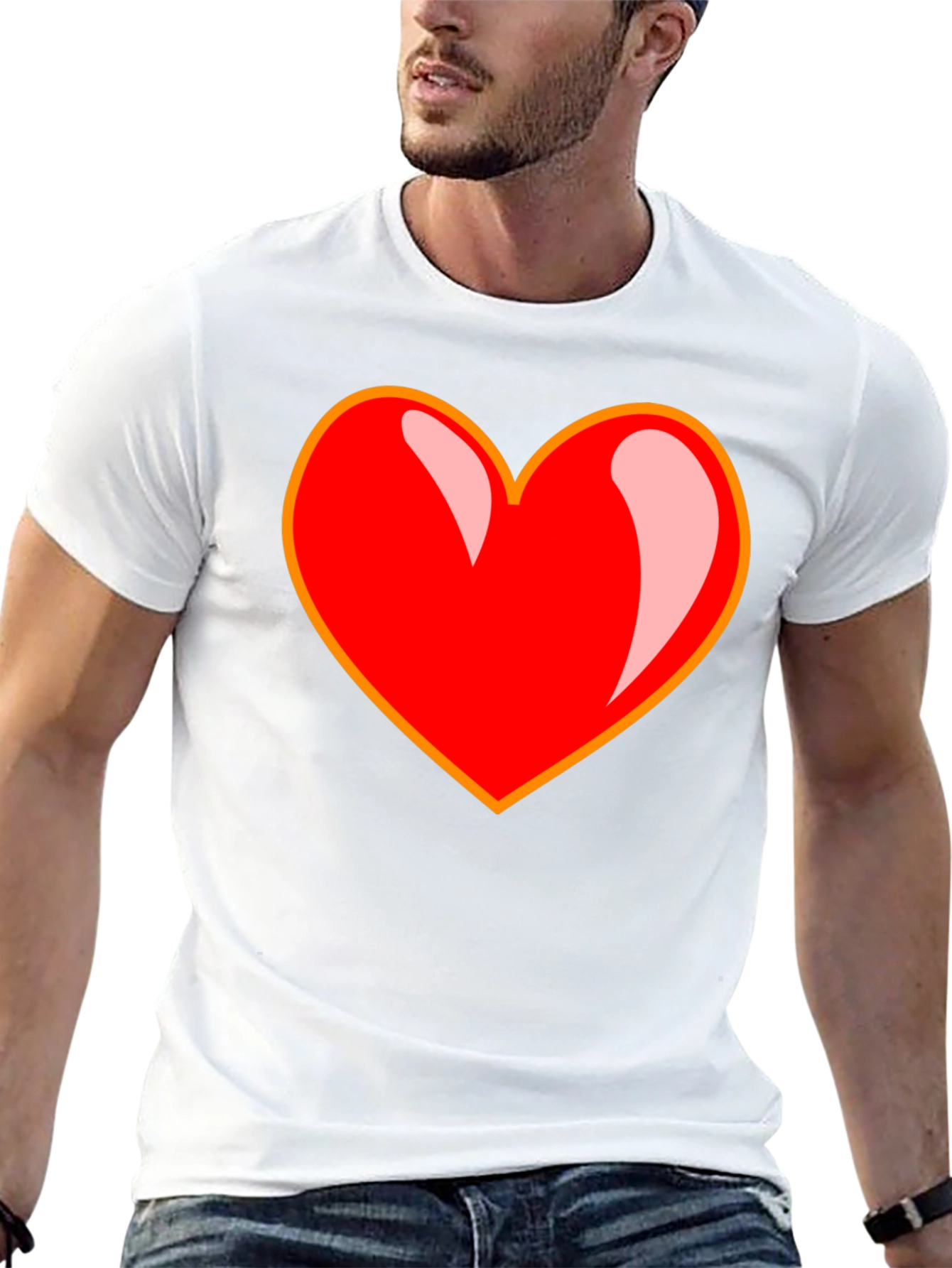 Bold Heart Graphic Tee - Black