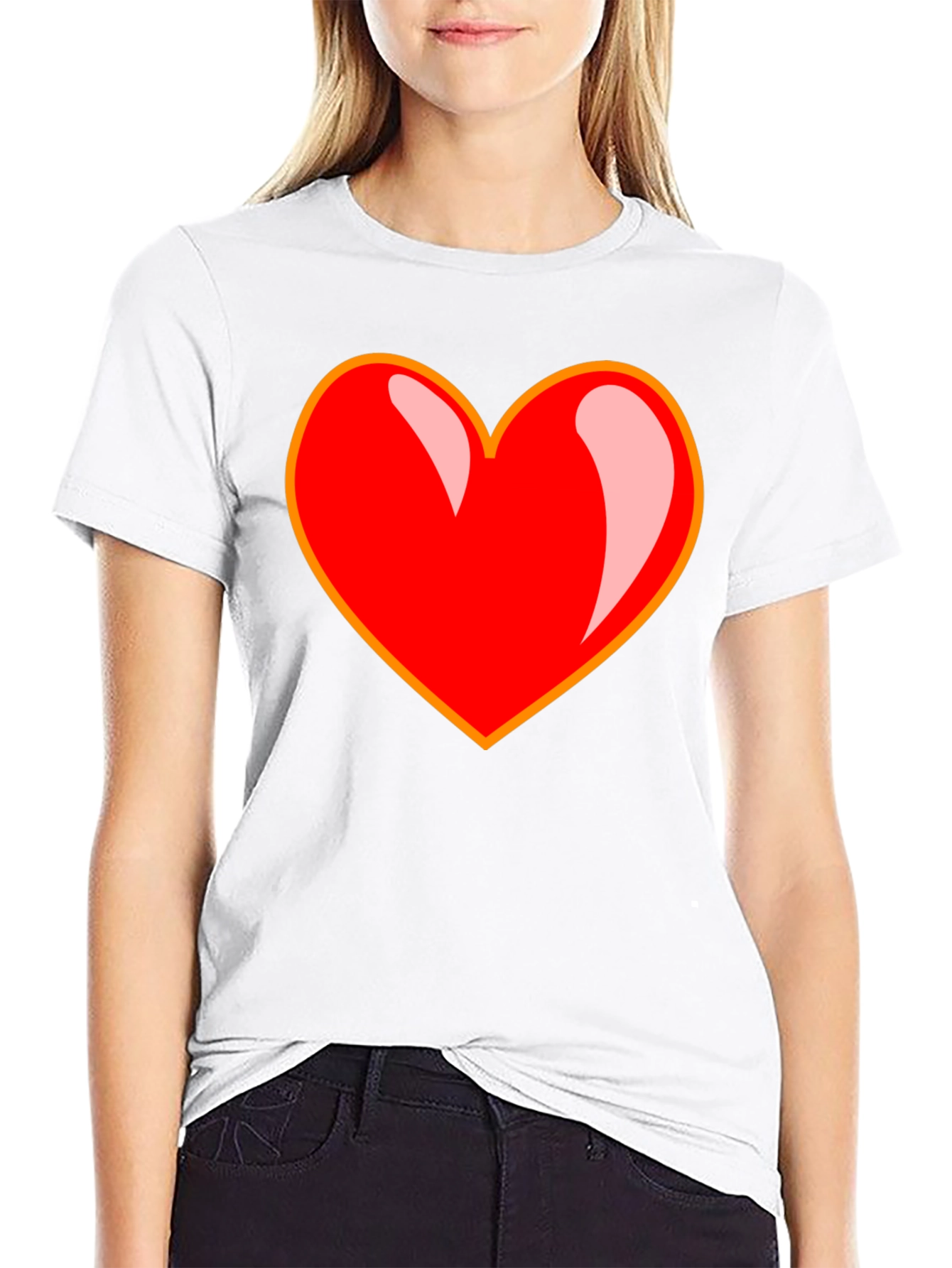Bold Heart Graphic Tee - Black