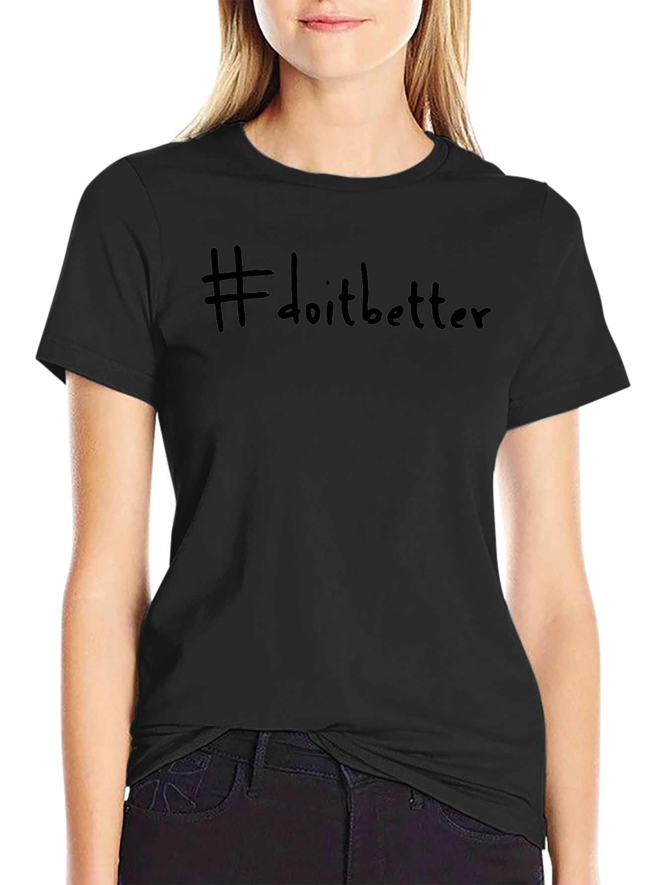 #doitbetter Black Casual Graphic Tee