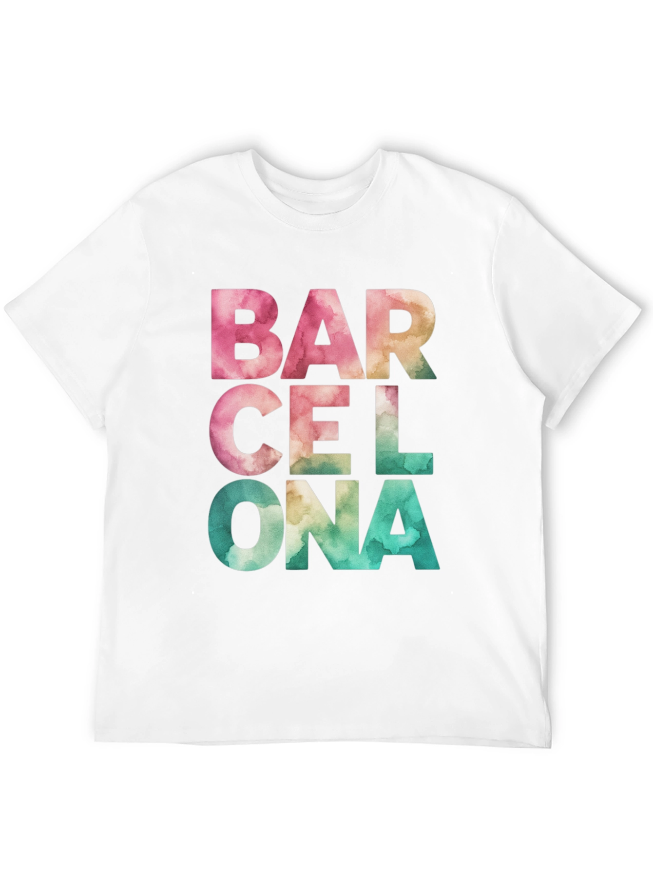 Barcelona Watercolor Graphic Print T-Shirt