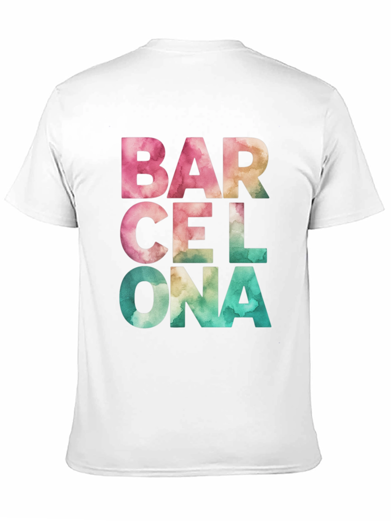 Barcelona Watercolor Graphic Print T-Shirt