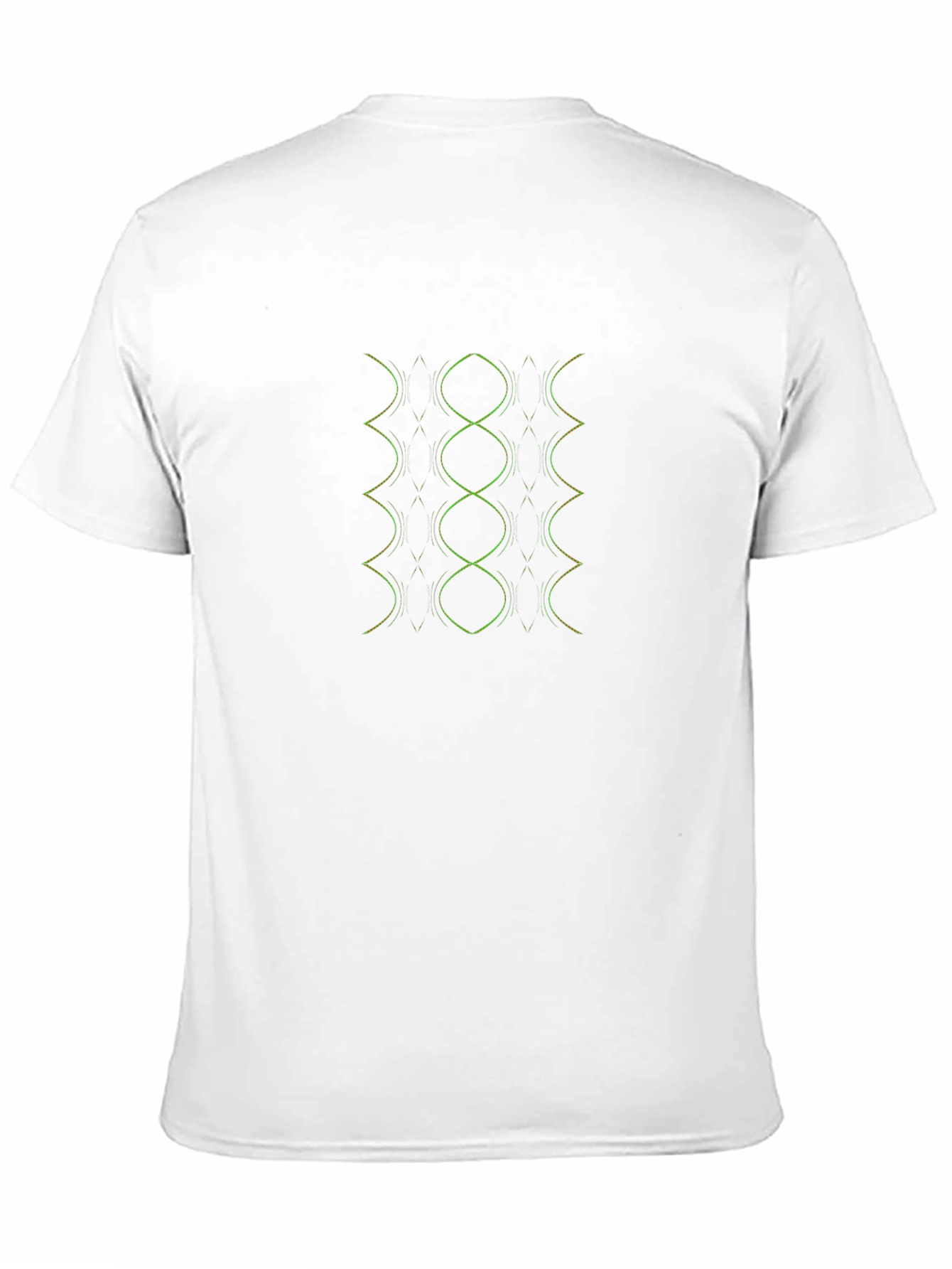 Abstract Green & Yellow Line Art Black T-Shirt