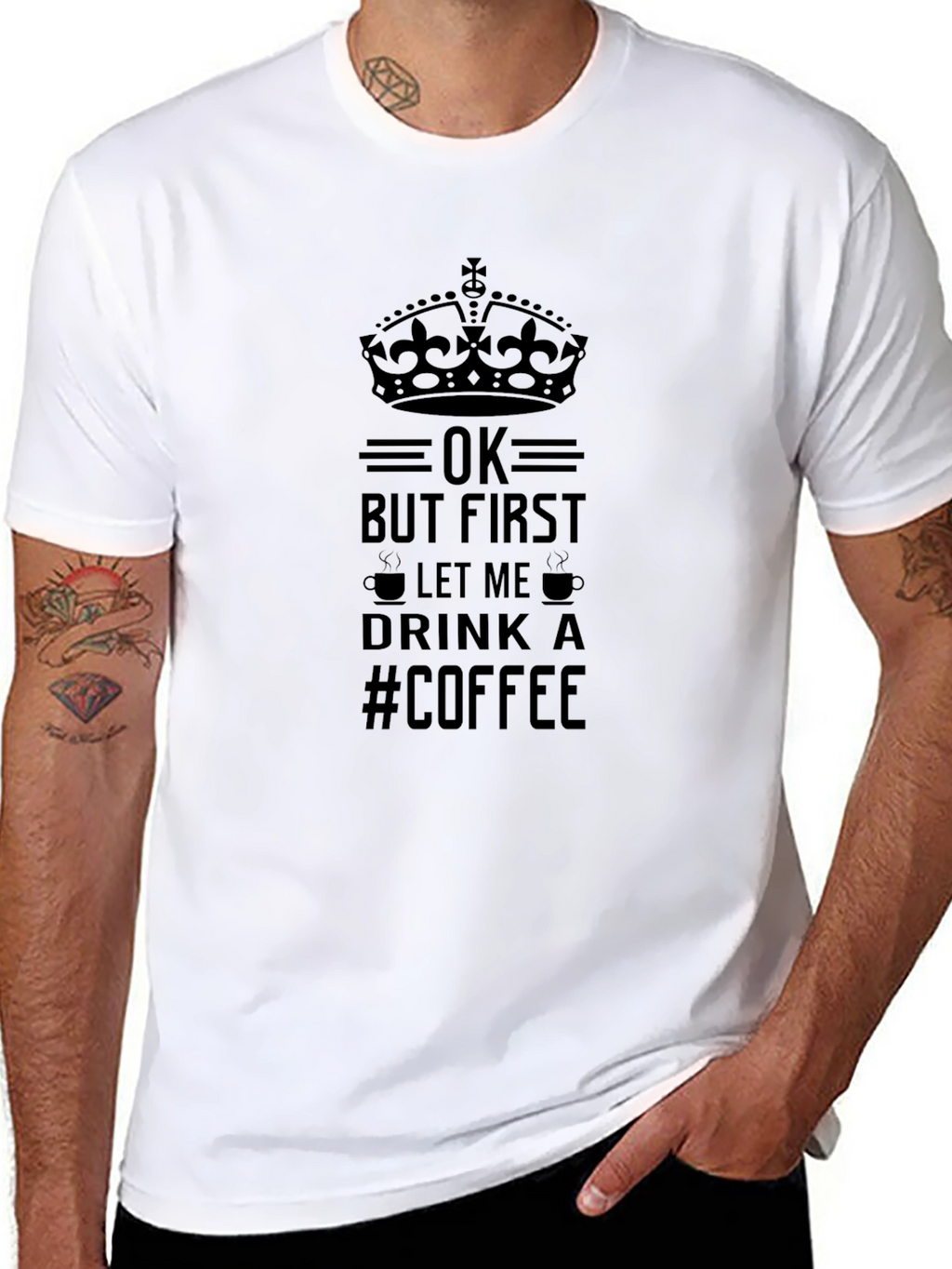 But First Coffee Graphic Print Crewneck T-shirt