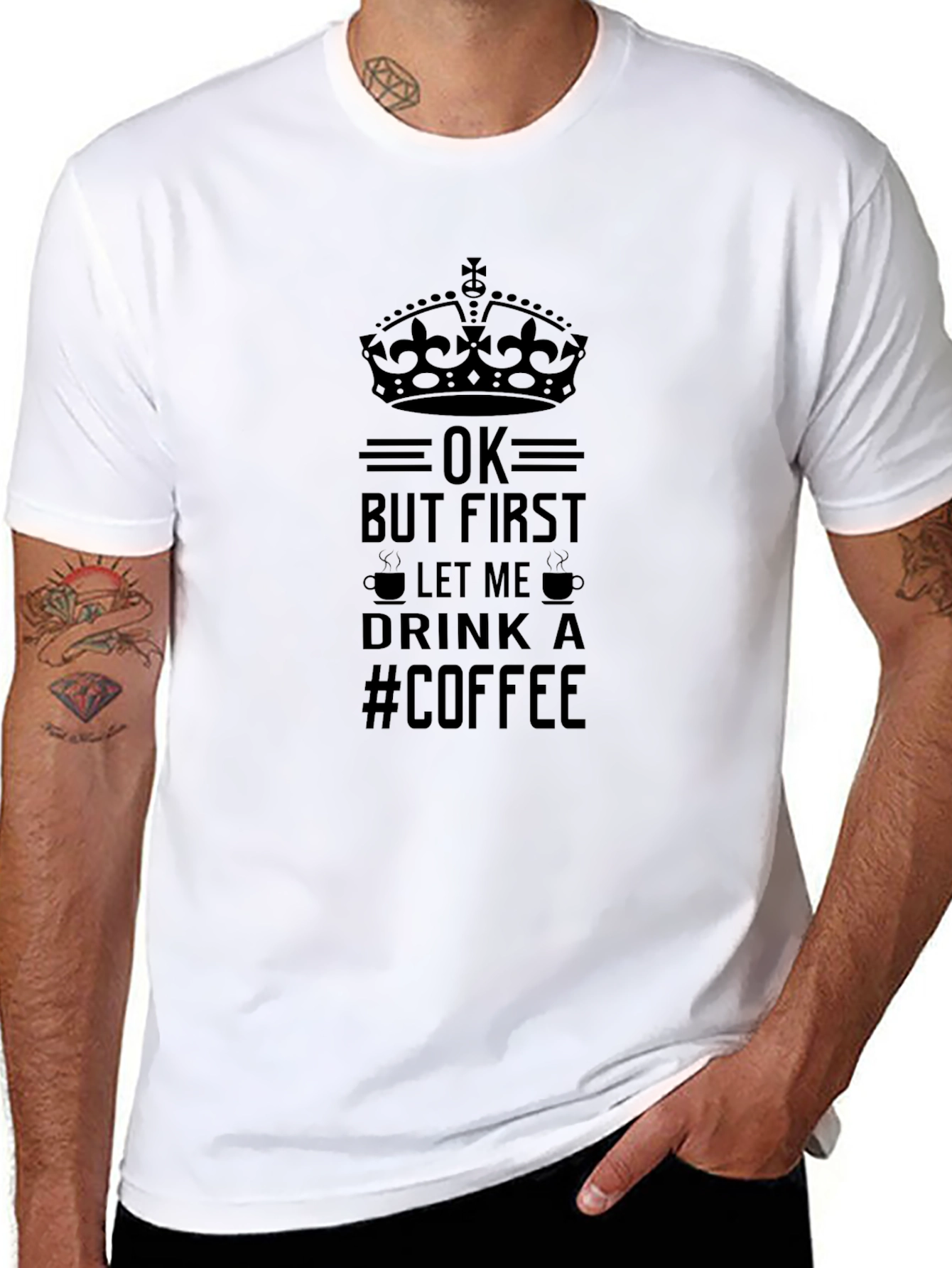 But First Coffee Graphic Print Crewneck T-shirt