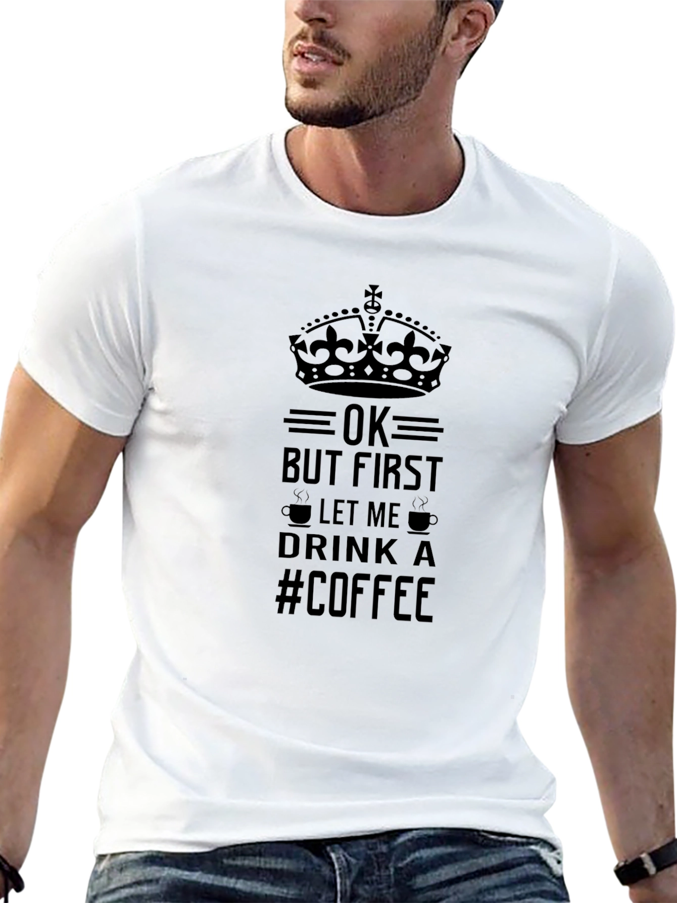 But First Coffee Graphic Print Crewneck T-shirt