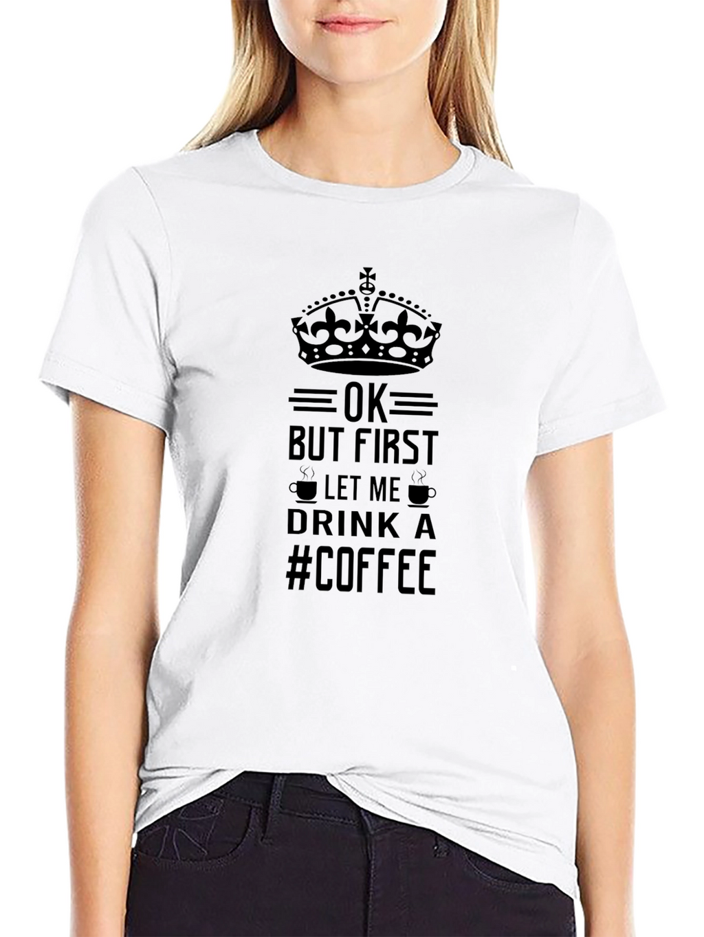 But First Coffee Graphic Print Crewneck T-shirt