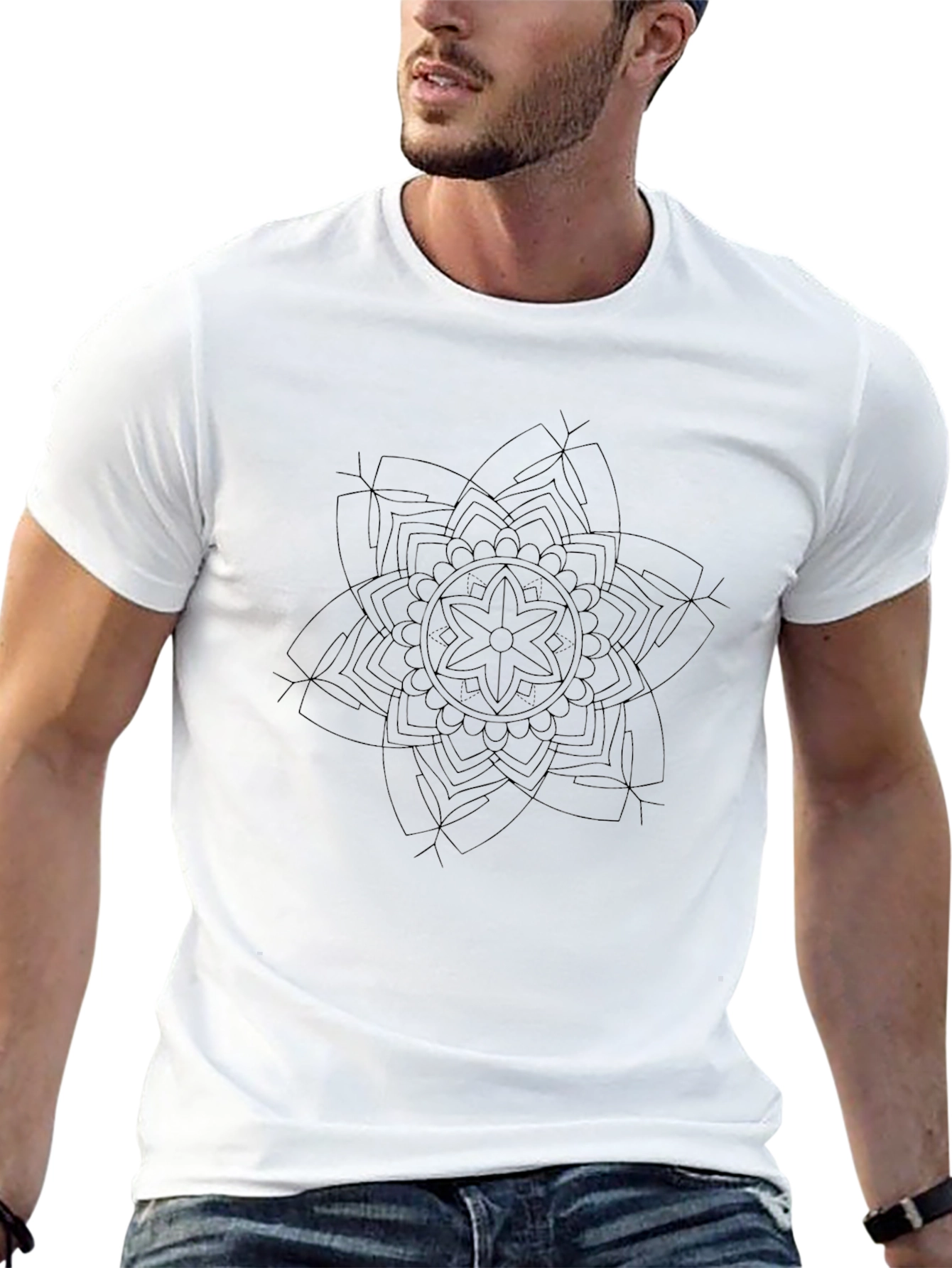 Black Mandala Graphic Tee - Stylish Comfort