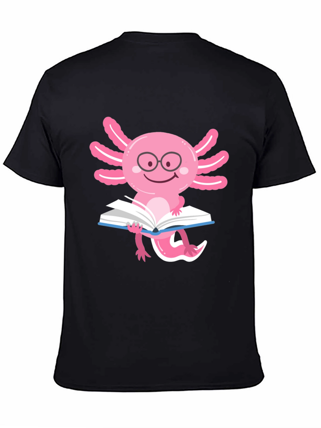 Axolotl Reader T-Shirt - Black Cotton