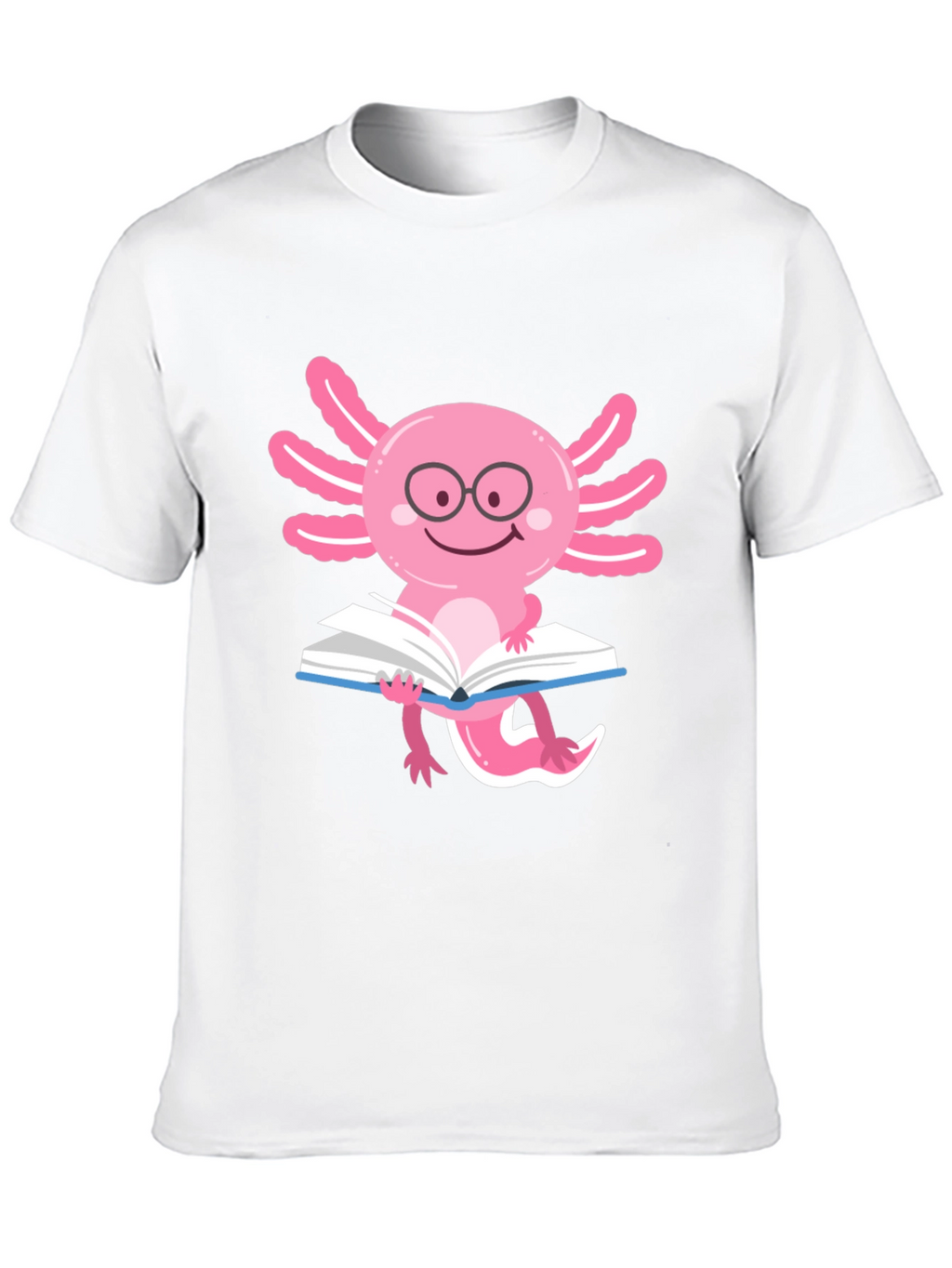 Axolotl Reader T-Shirt - Black Cotton