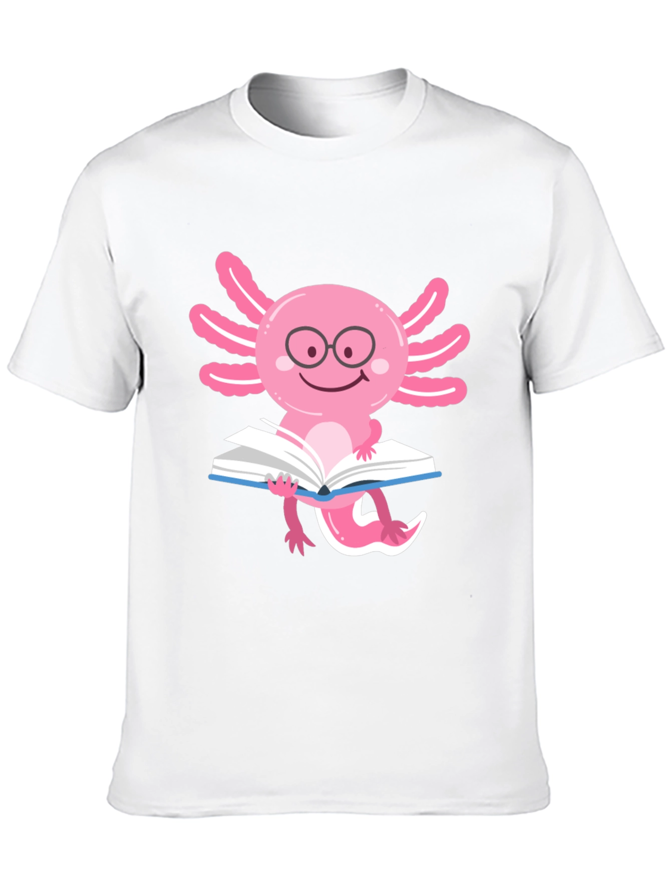 Axolotl Reader T-Shirt - Black Cotton