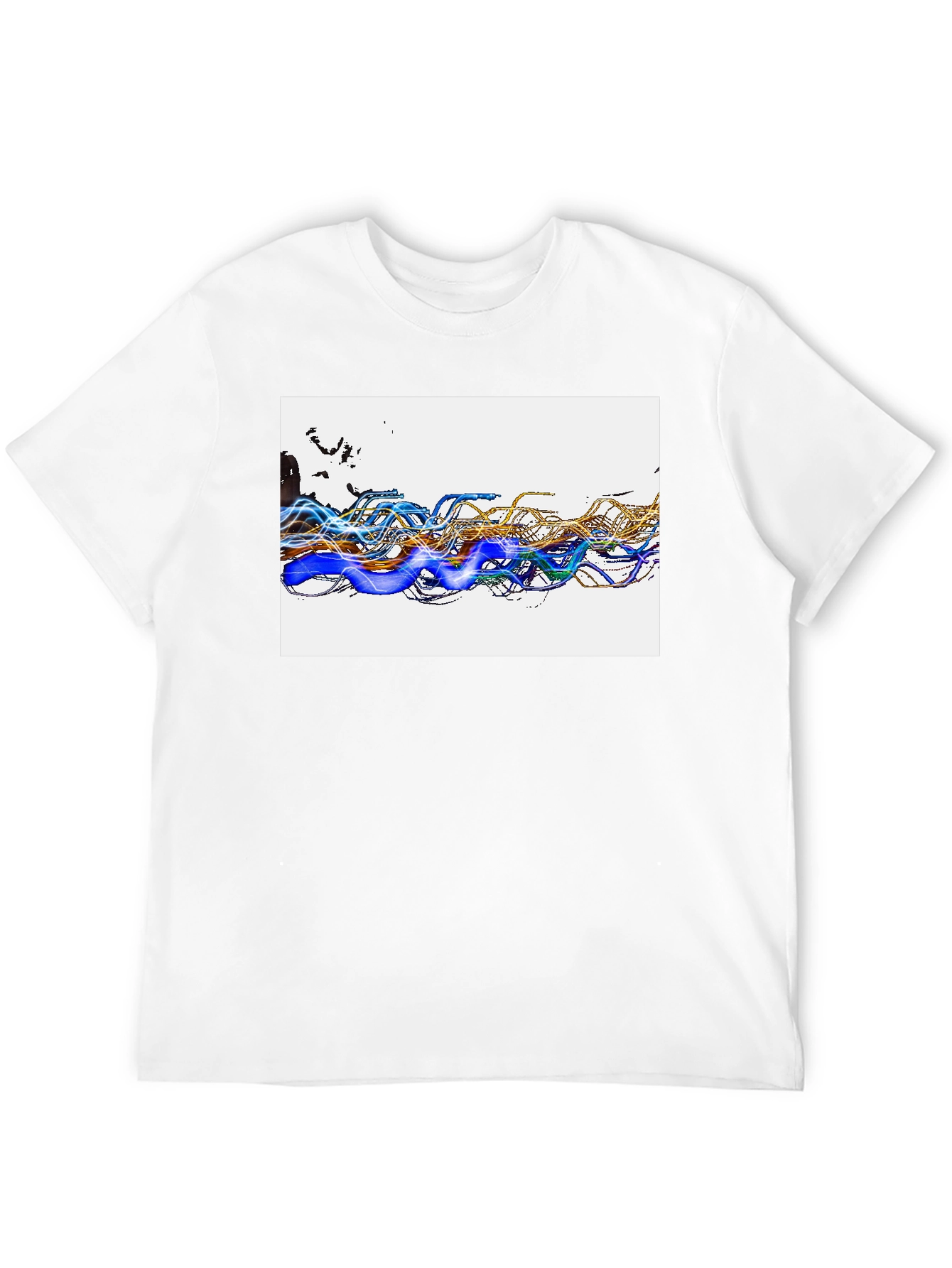 Abstract Wave Graphic Black T-Shirt