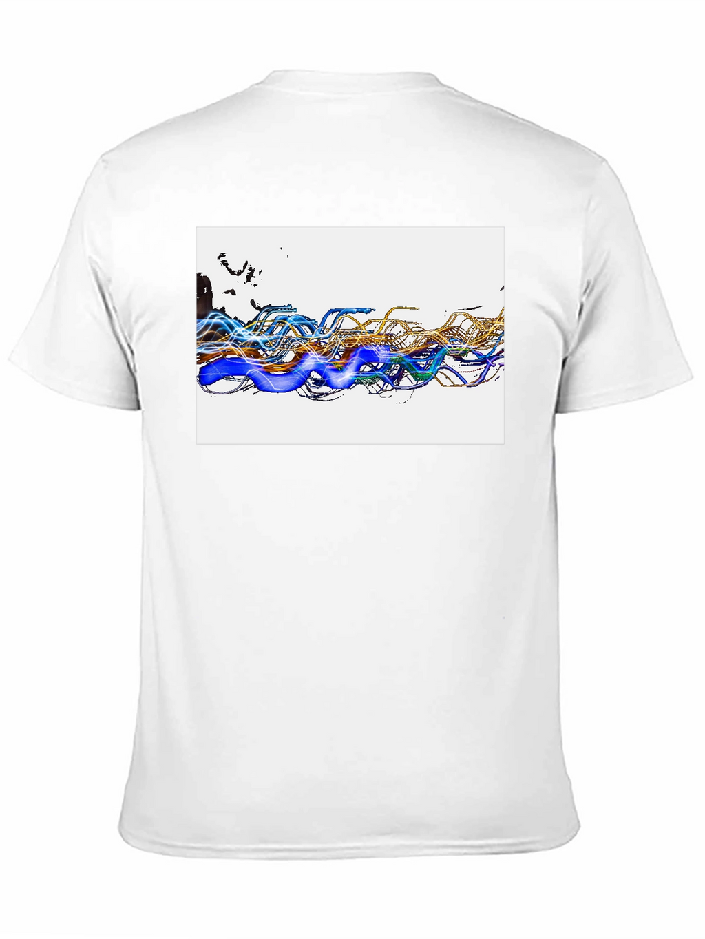 Abstract Wave Graphic Black T-Shirt