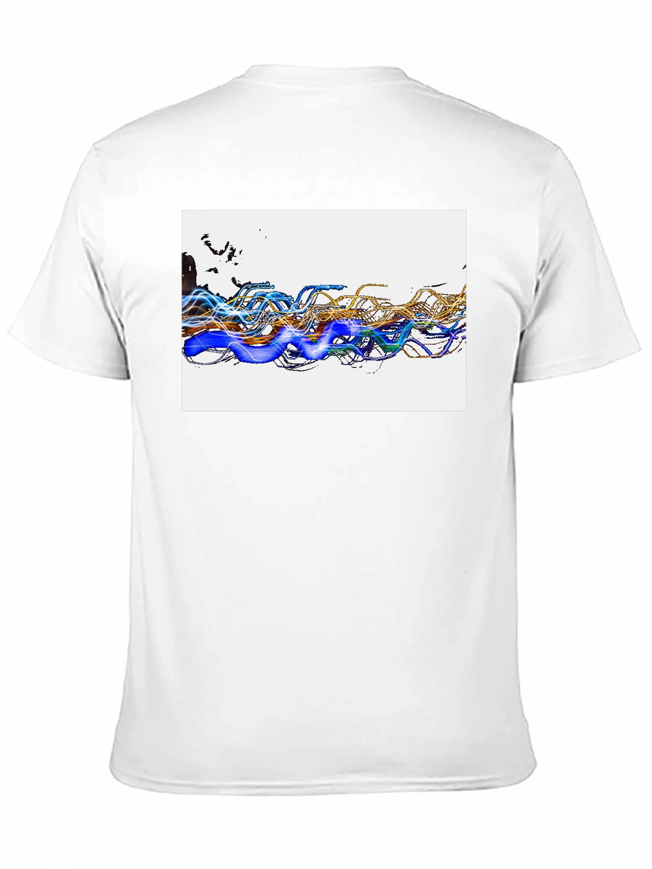 Abstract Wave Graphic Black T-Shirt