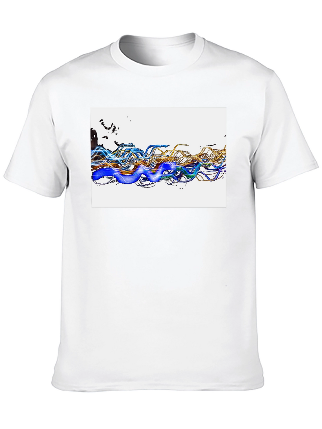 Abstract Wave Graphic Black T-Shirt