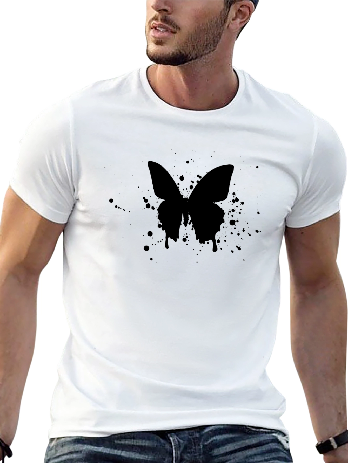 Black Butterfly Graphic Tee - Stylish Casual Wear