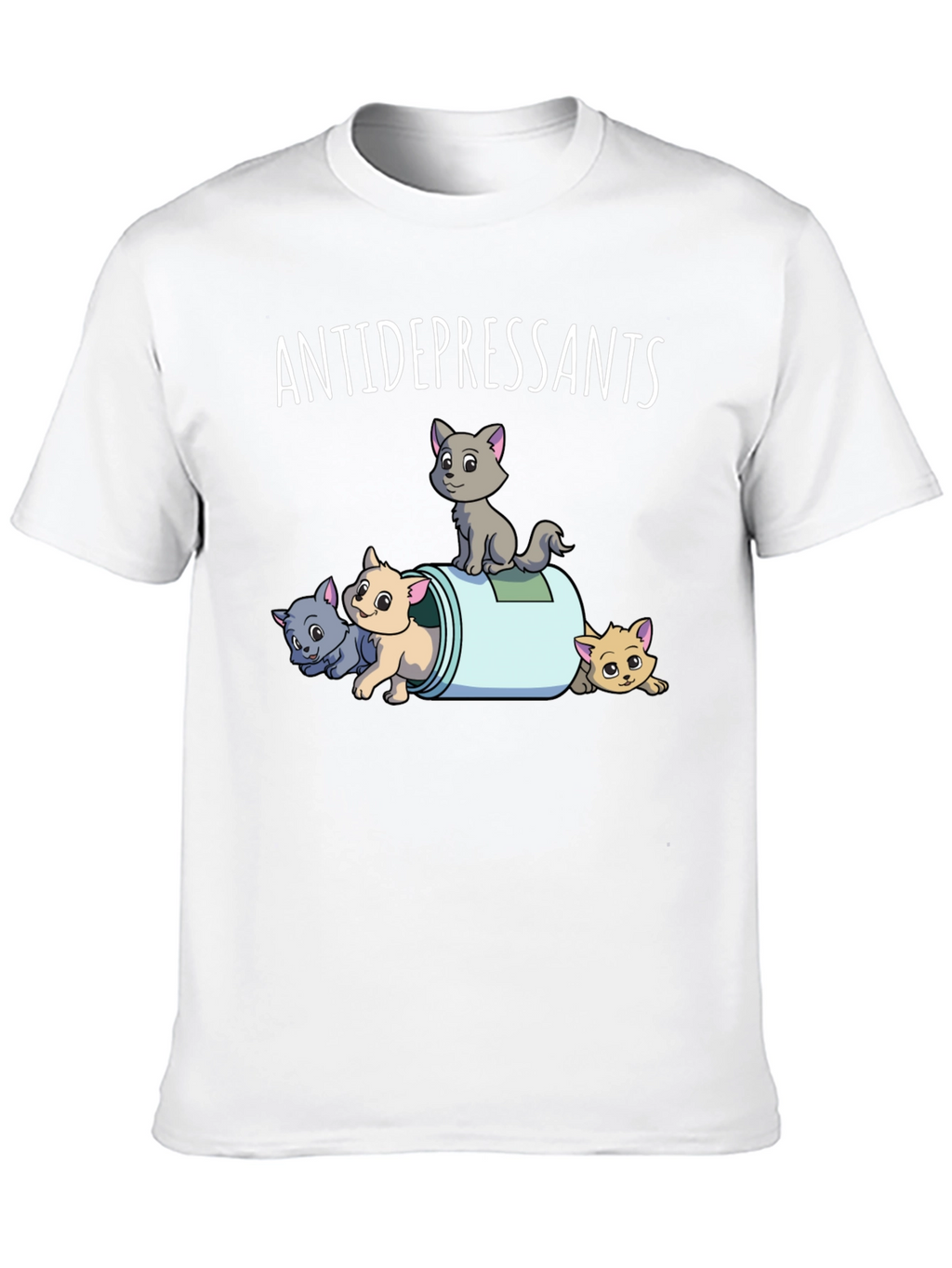 Antidepressants Cats Graphic Tee - Black