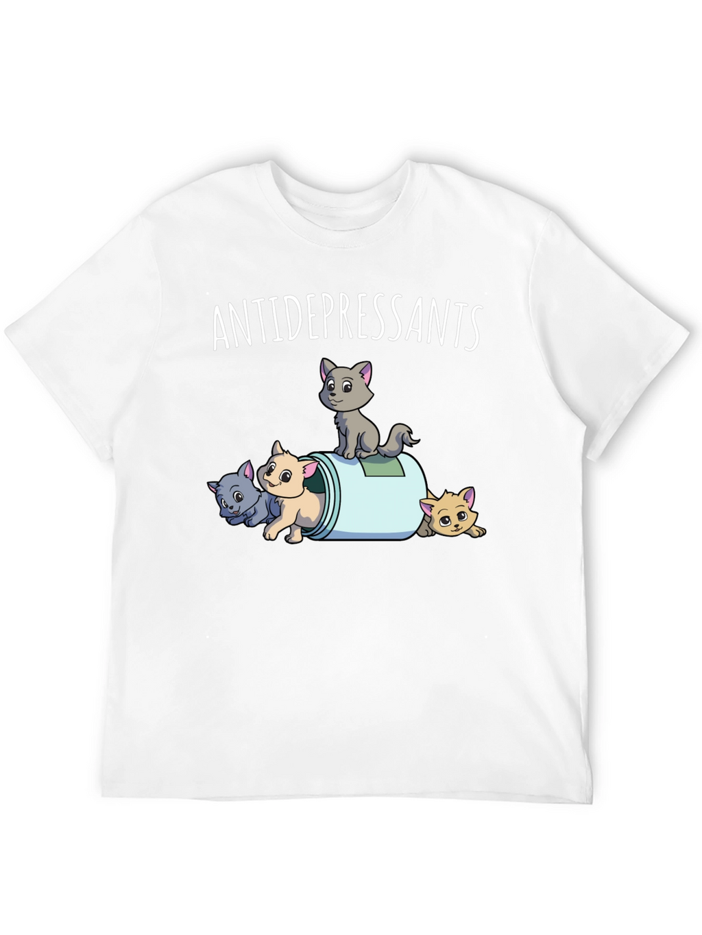 Antidepressants Cats Graphic Tee - Black
