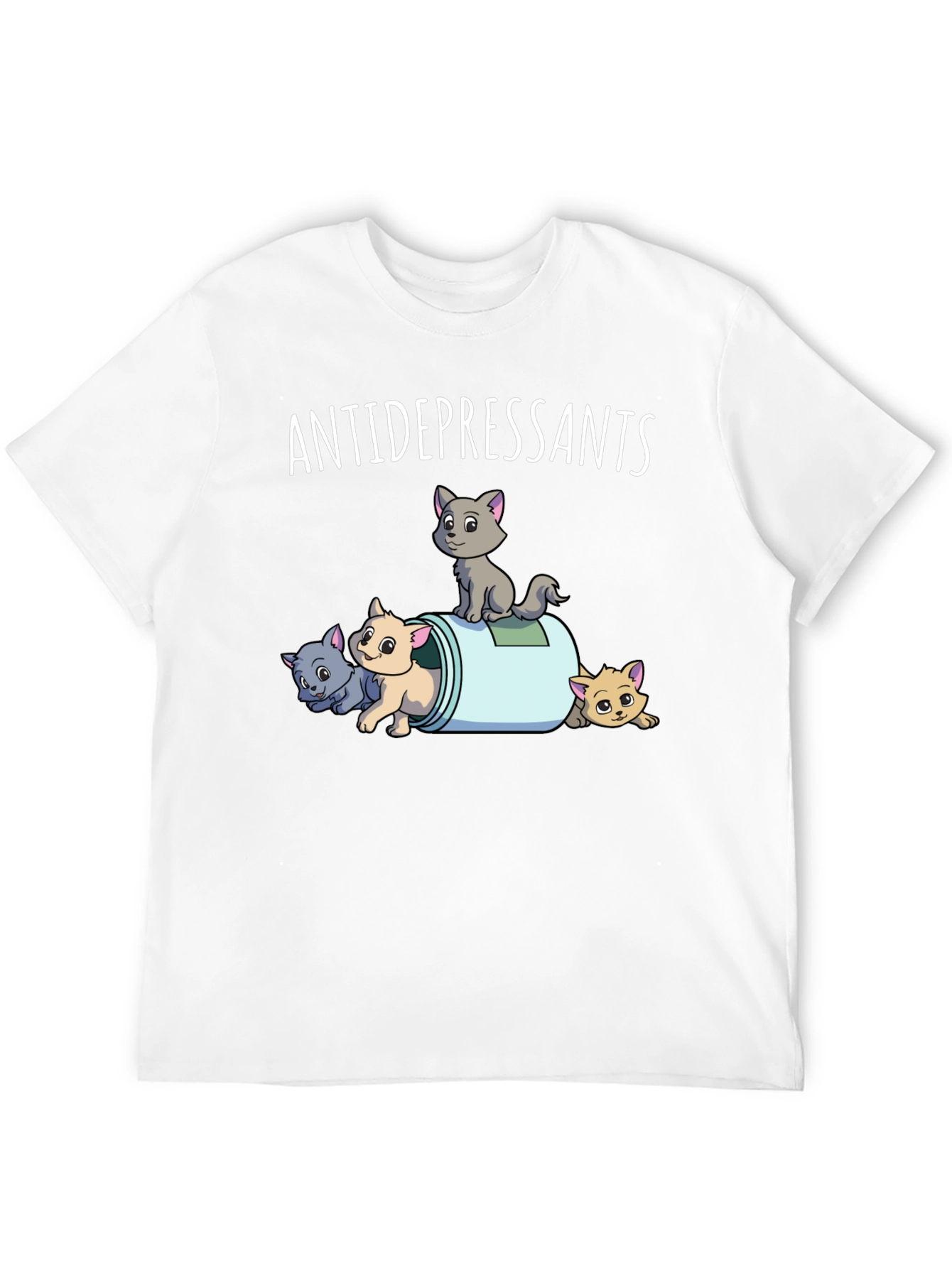 Antidepressants Cats Graphic Tee - Black