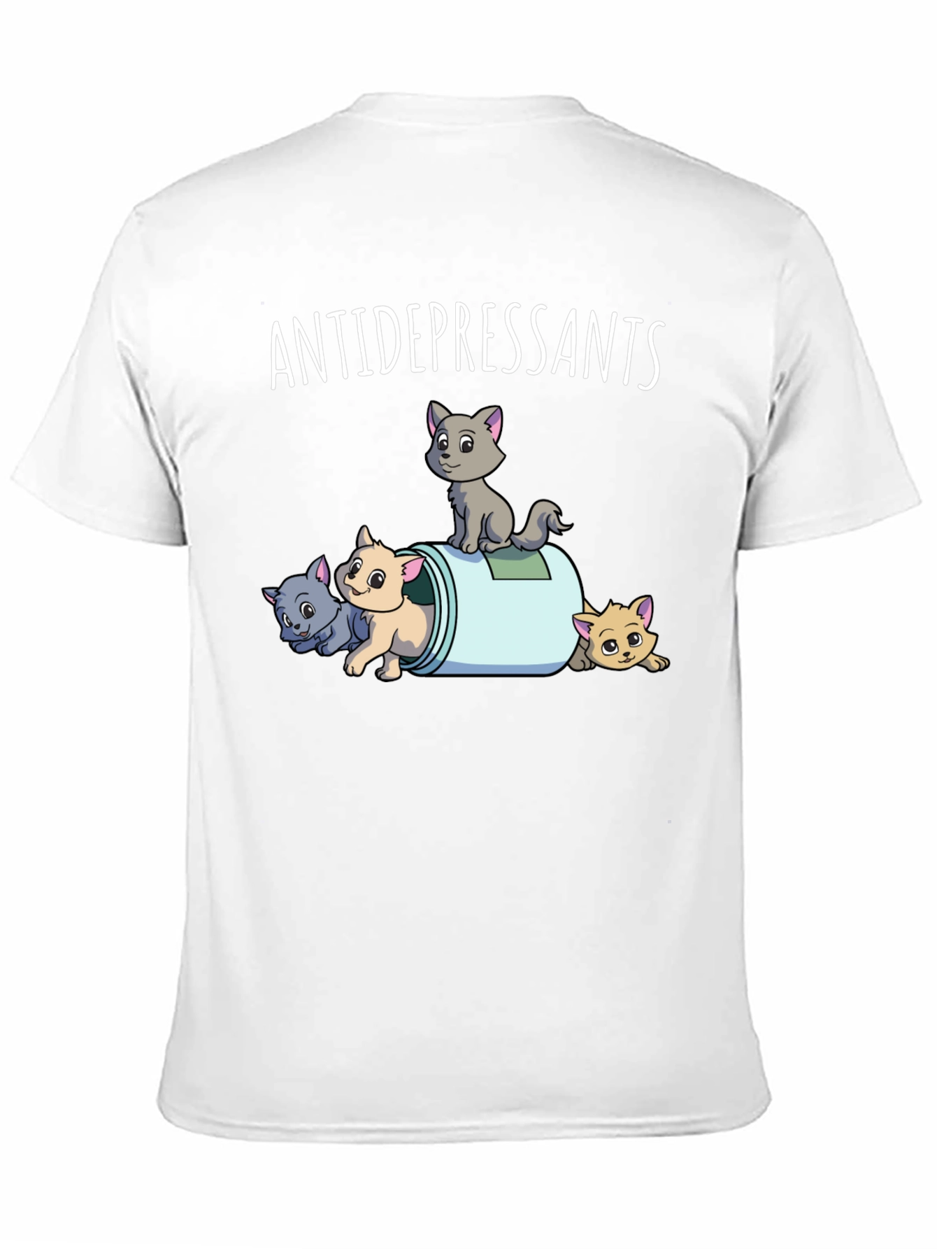 Antidepressants Cats Graphic Tee - Black