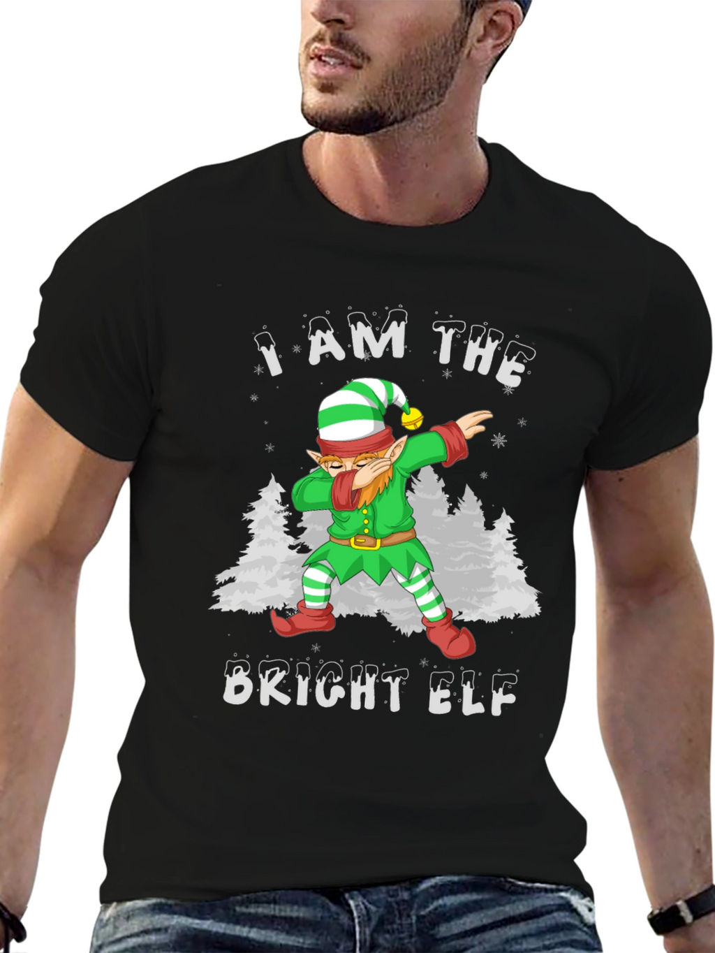 Bright Elf Dabbing Christmas T-Shirt