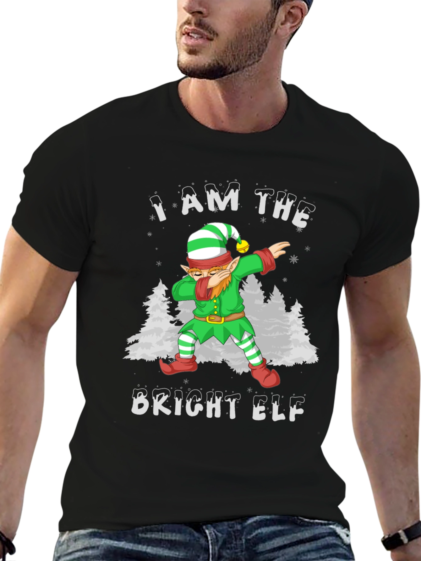 Bright Elf Dabbing Christmas T-Shirt