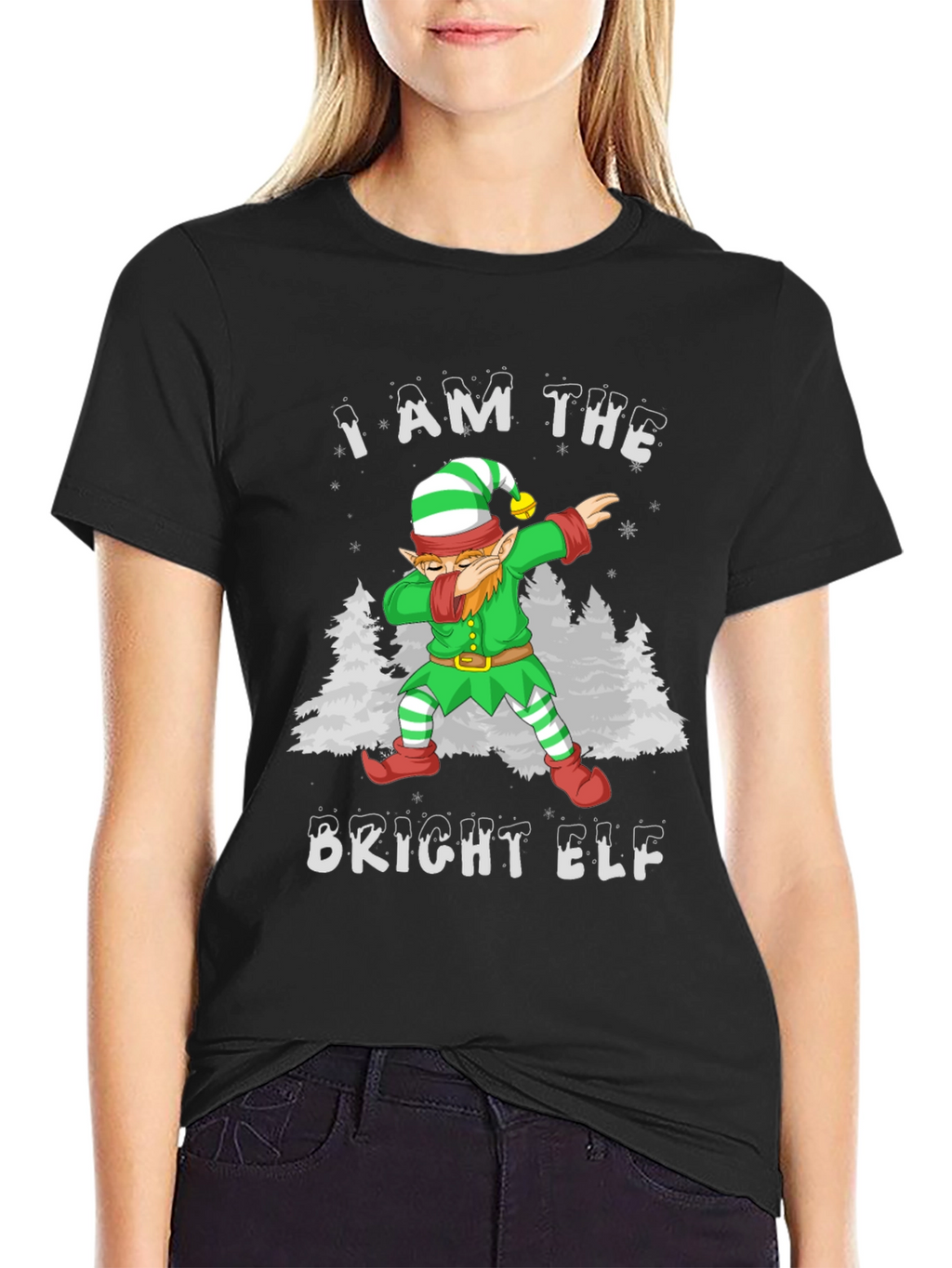 Bright Elf Dabbing Christmas T-Shirt
