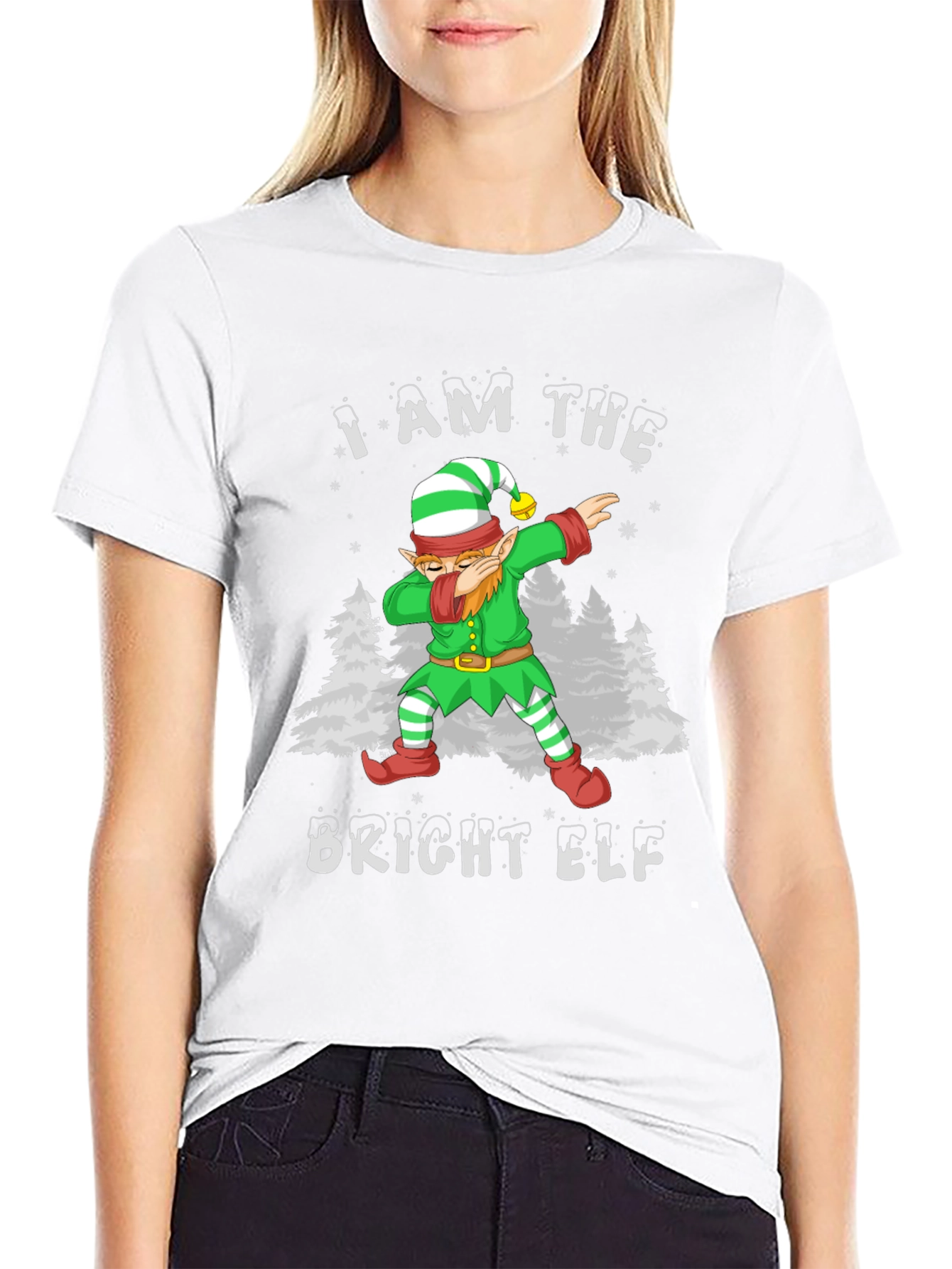 Bright Elf Dabbing Christmas T-Shirt