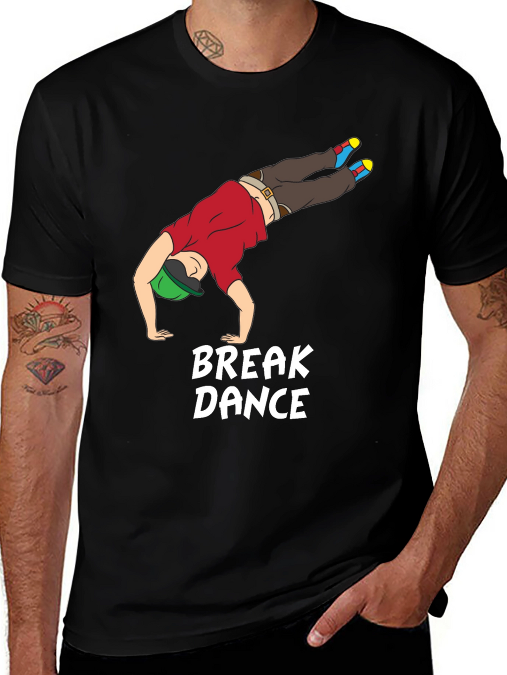 Breakdance Graphic Tee - Black Cotton T-Shirt