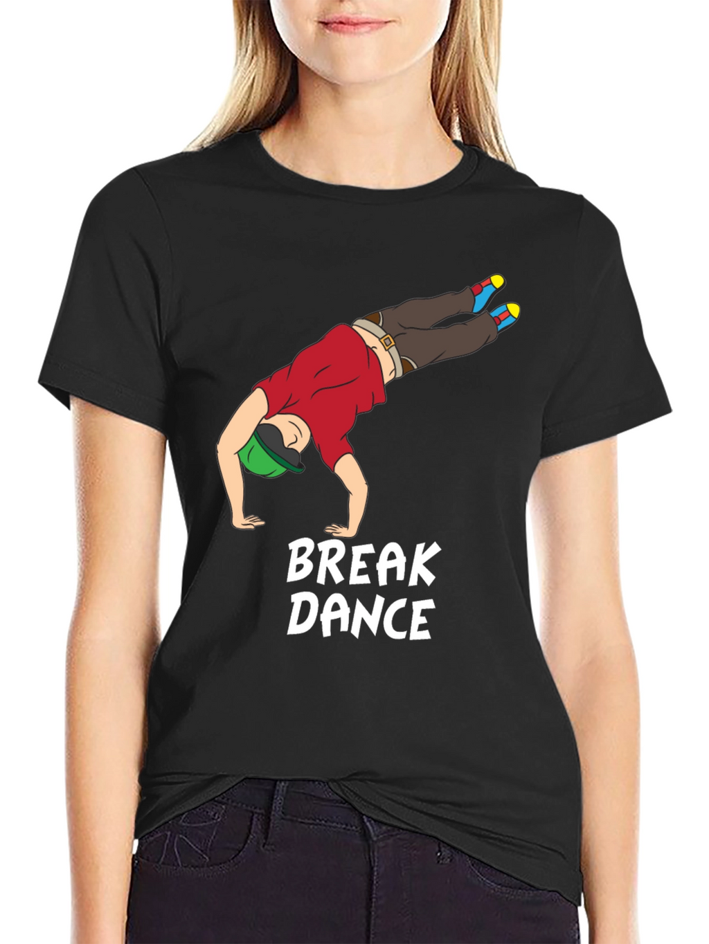 Breakdance Graphic Tee - Black Cotton T-Shirt