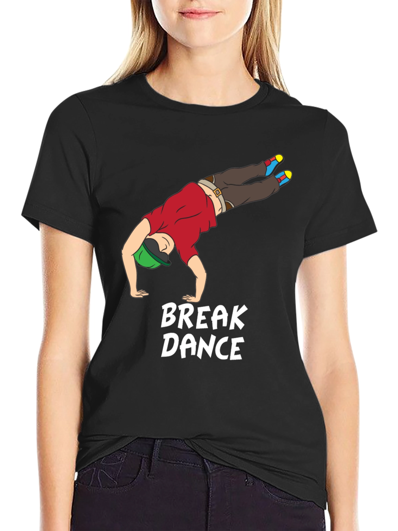 Breakdance Graphic Tee - Black Cotton T-Shirt