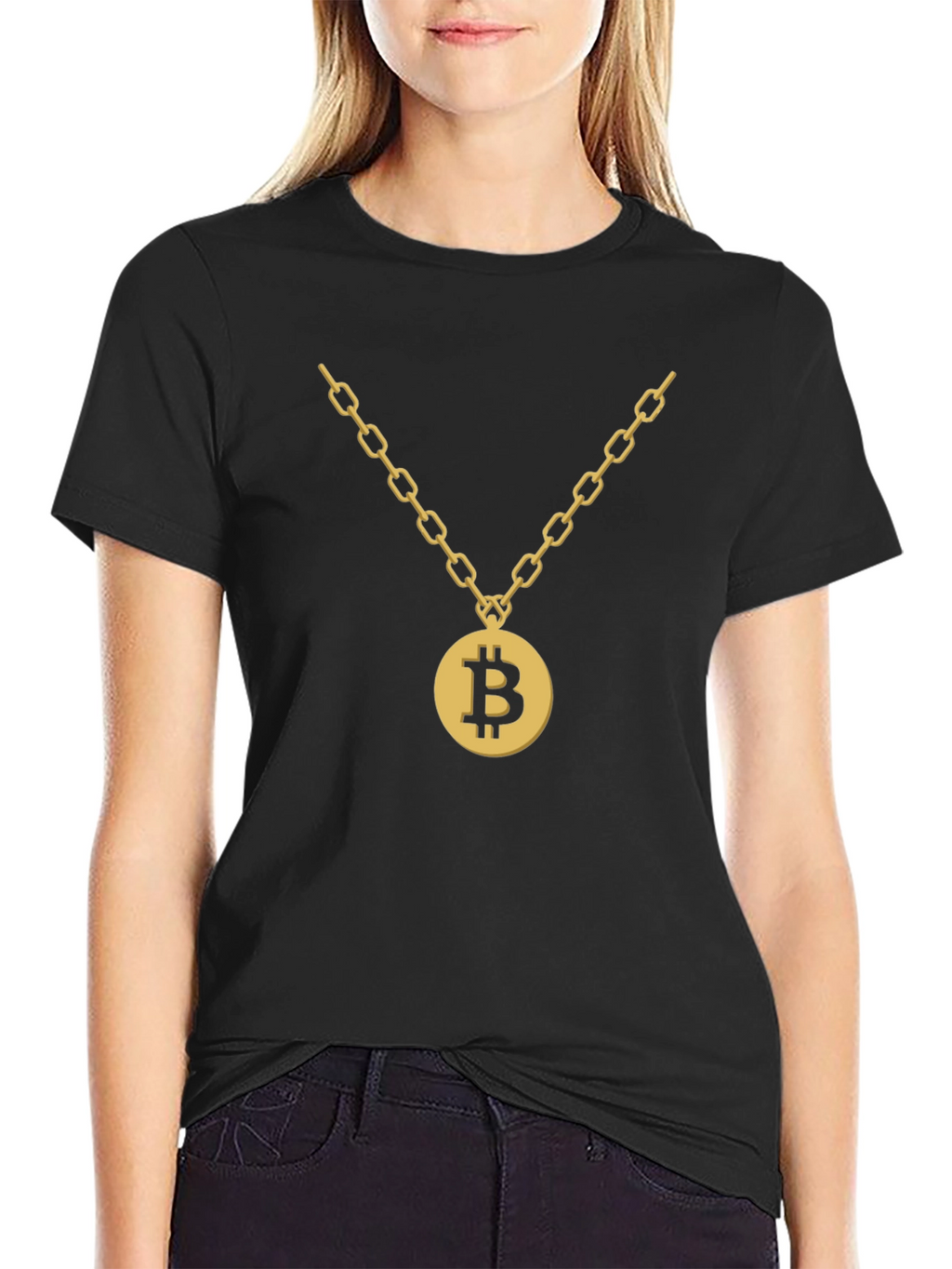Bitcoin Gold Chain Graphic T-Shirt