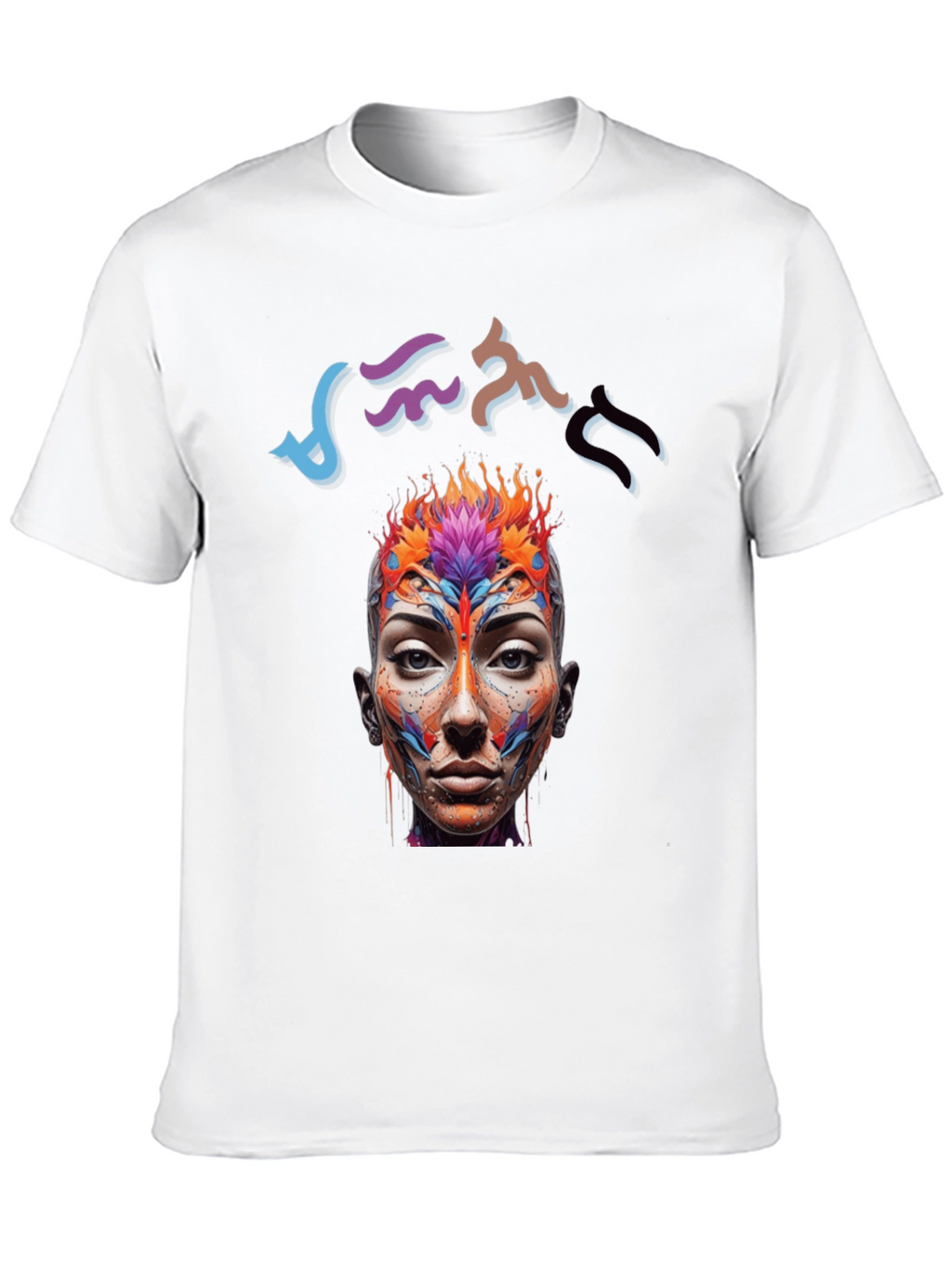 Artistic Abstract Face Graphic Black T-Shirt
