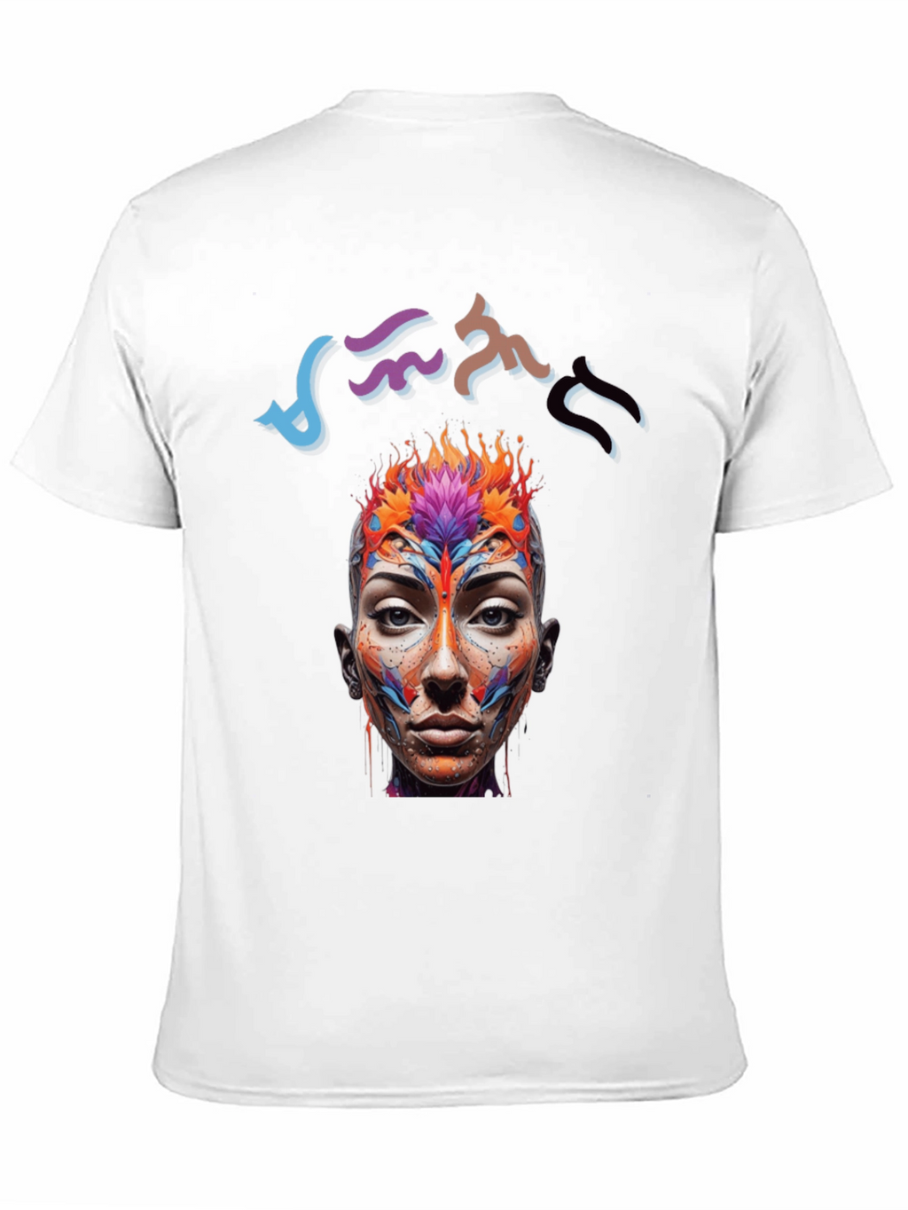 Artistic Abstract Face Graphic Black T-Shirt