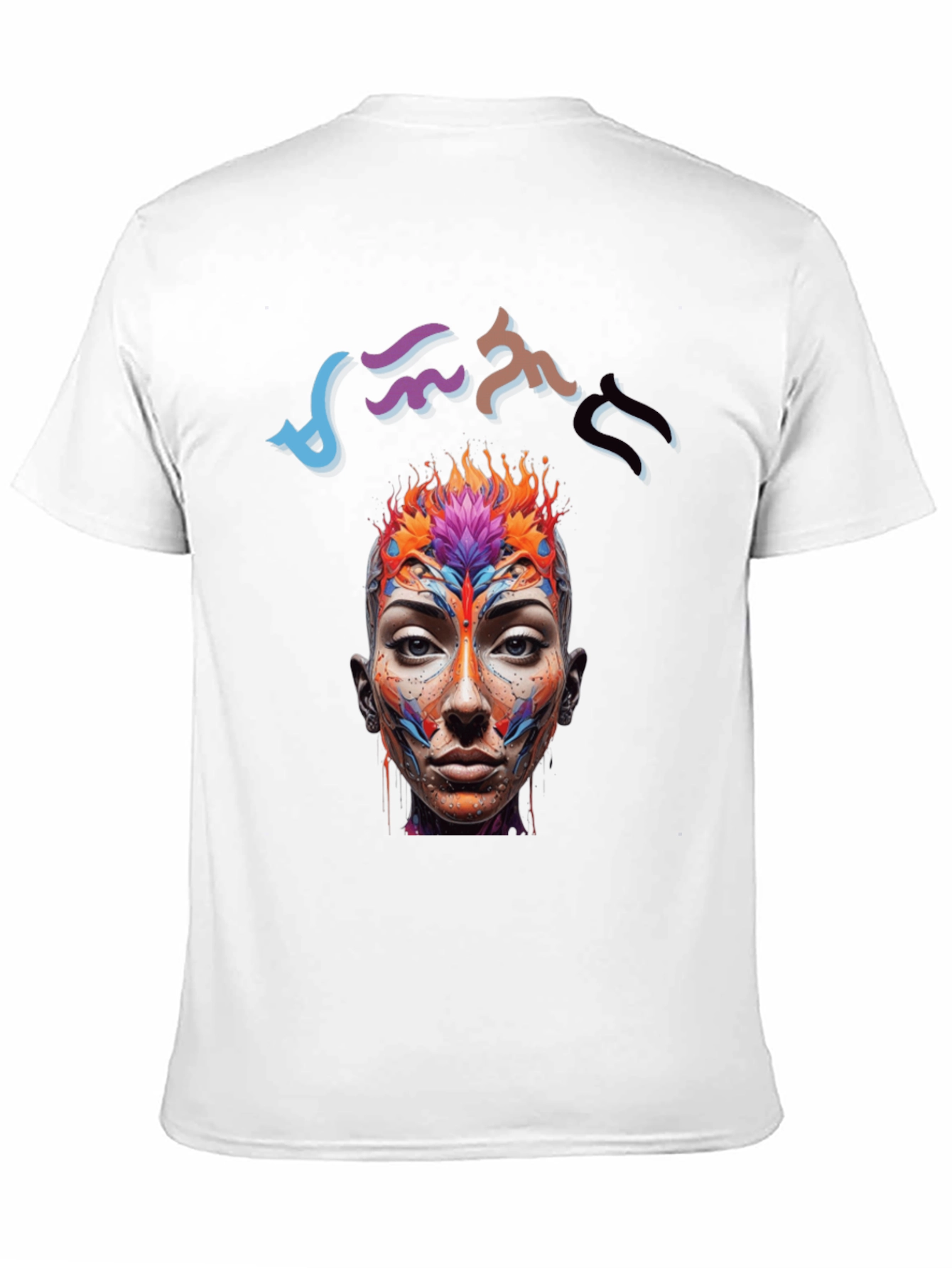 Artistic Abstract Face Graphic Black T-Shirt