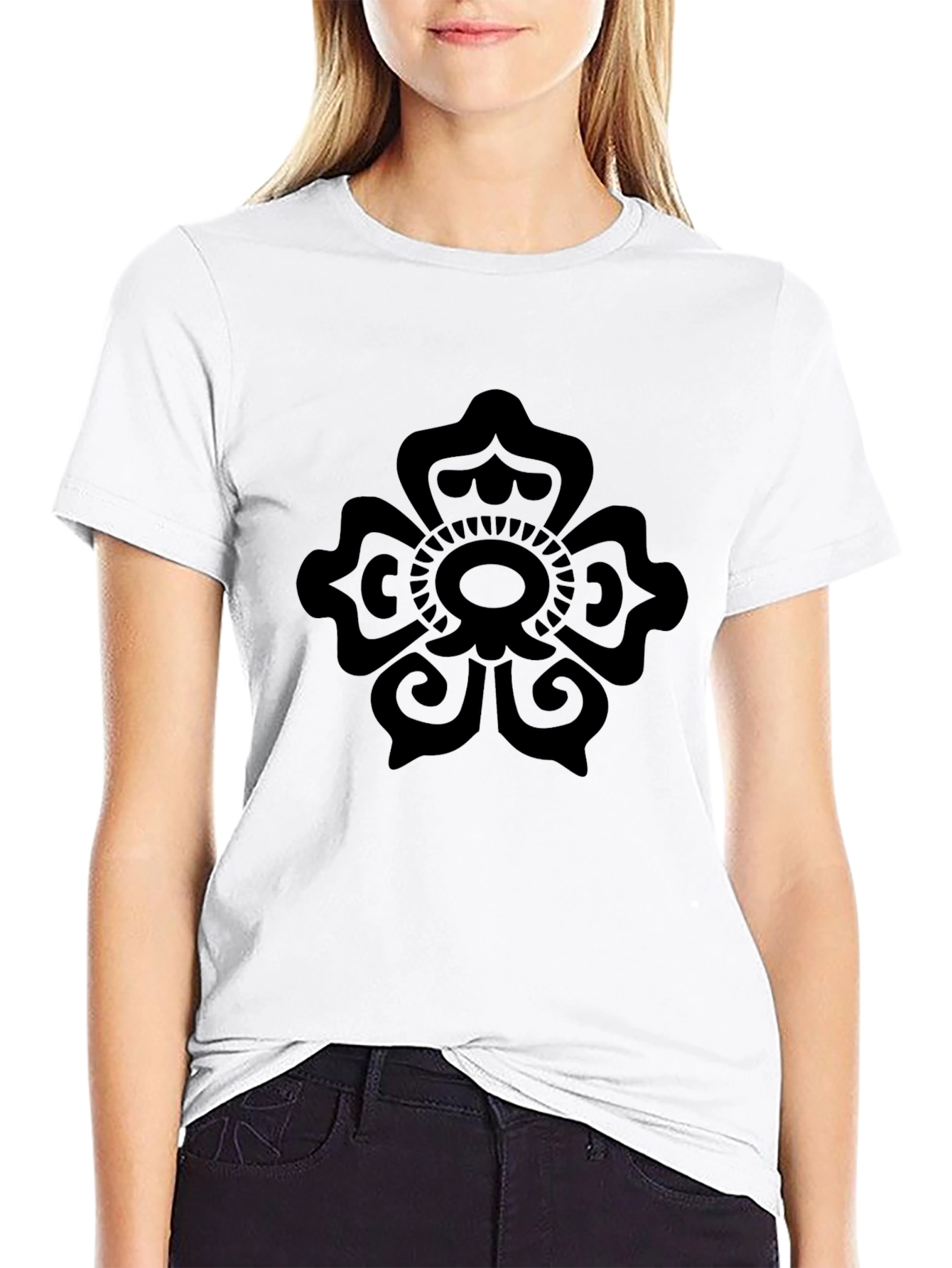 Black Floral Mandala Graphic Tee