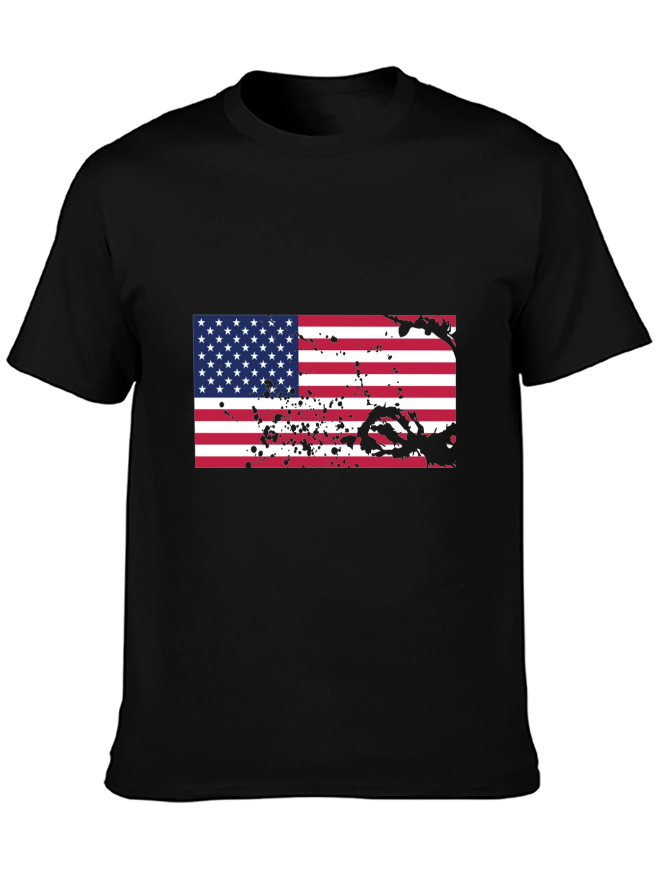 American Flag Splatter Graphic T-Shirt