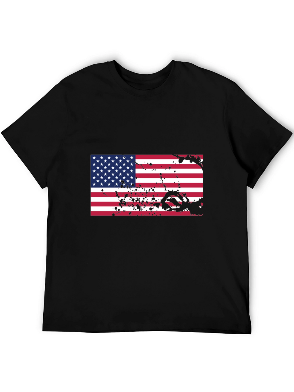 American Flag Splatter Graphic T-Shirt