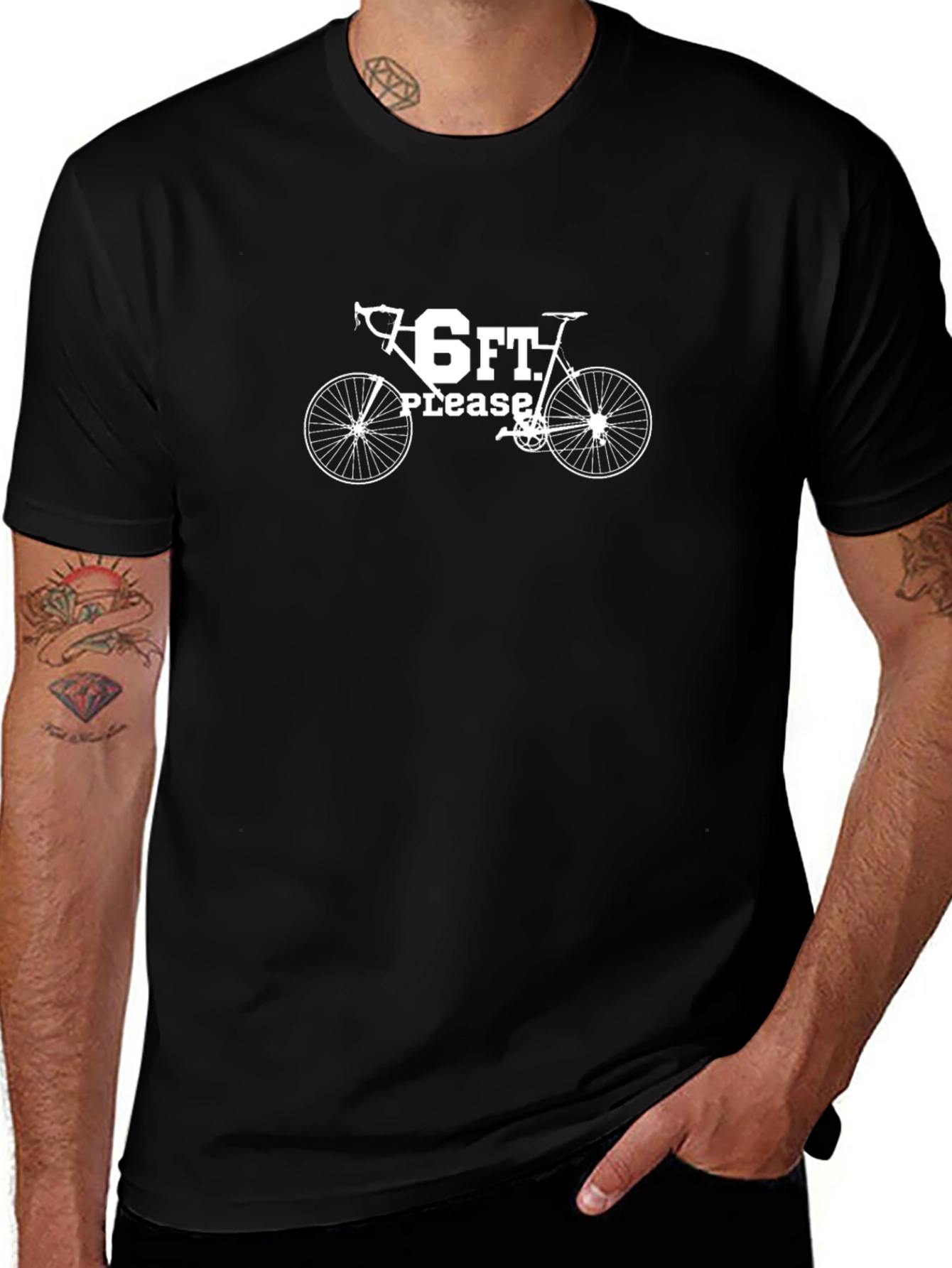 6FT Please Bike T-Shirt - Social Distancing Humor