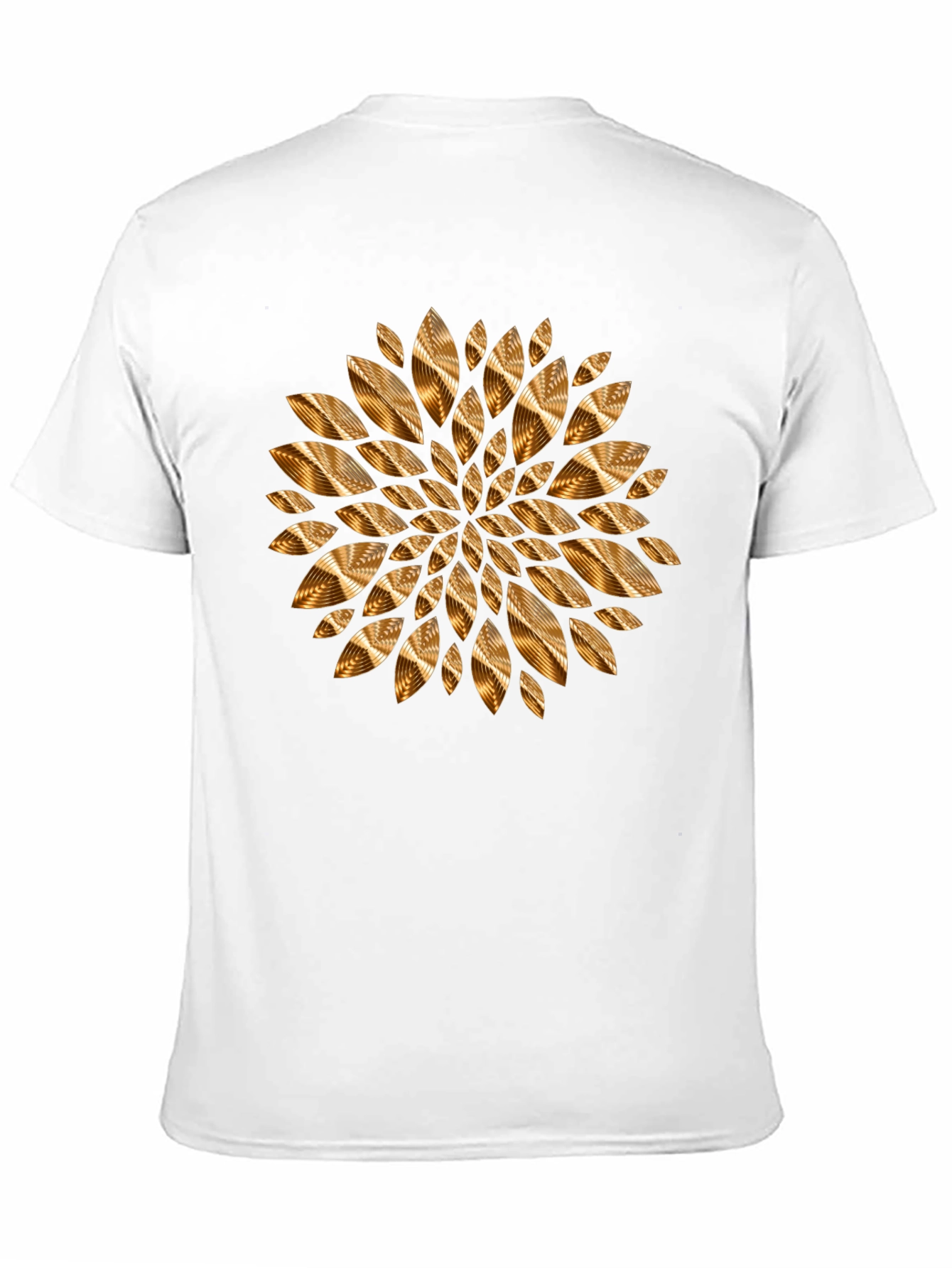 Abstract Golden Floral Mens Black Tee