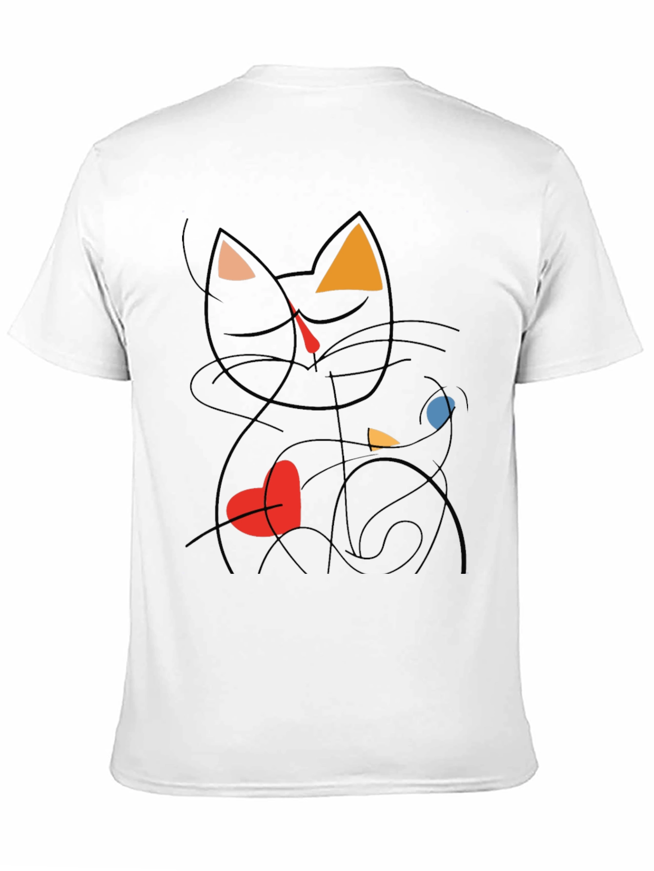 Abstract Cat Graphic Tee - Modern Art T-Shirt