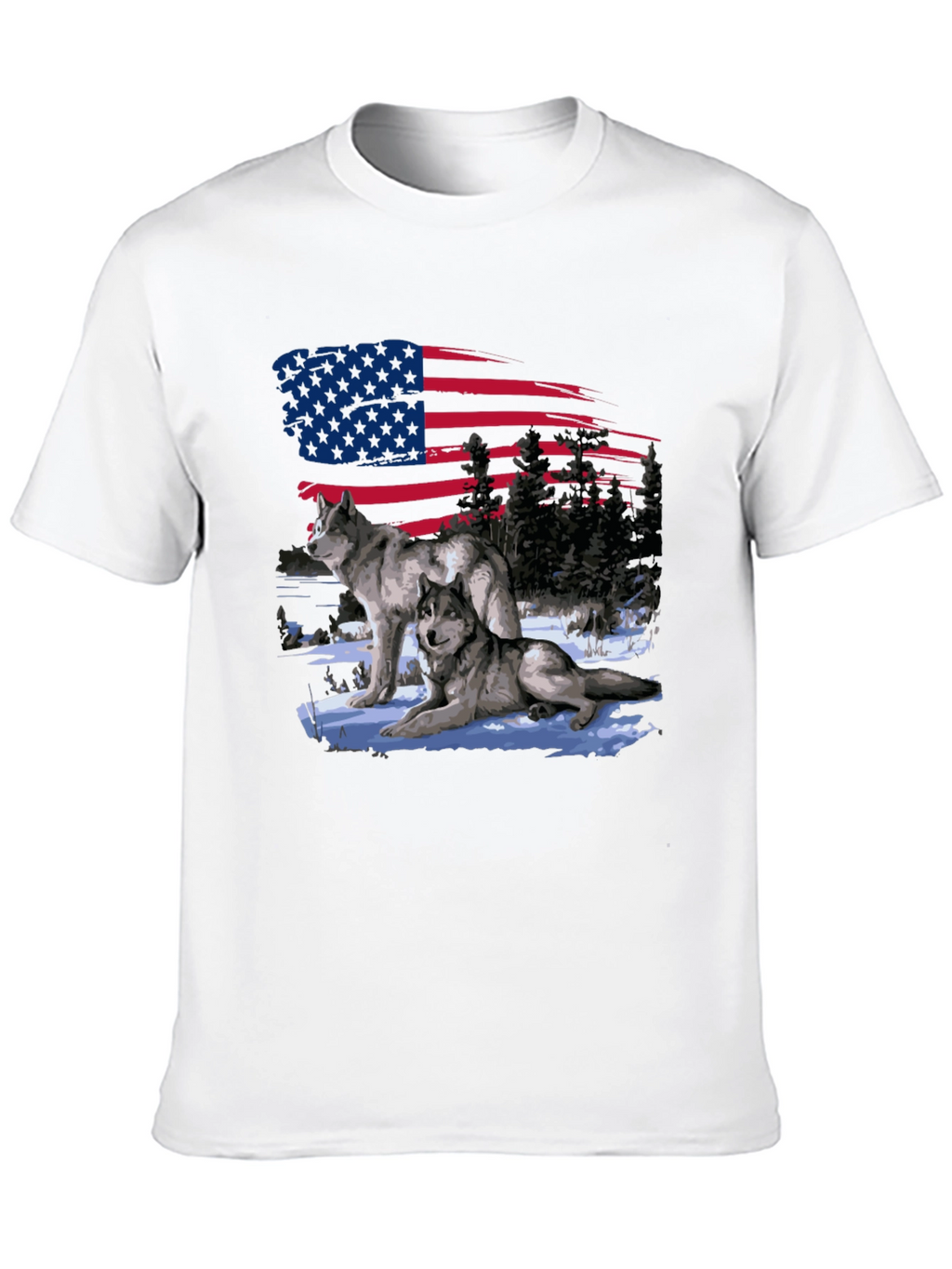 American Pride Wolf Graphic T-Shirt
