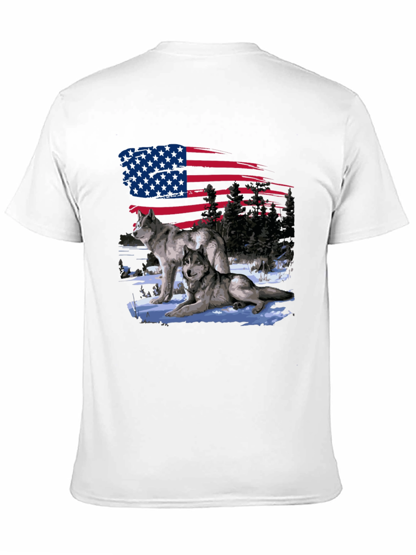 American Pride Wolf Graphic T-Shirt