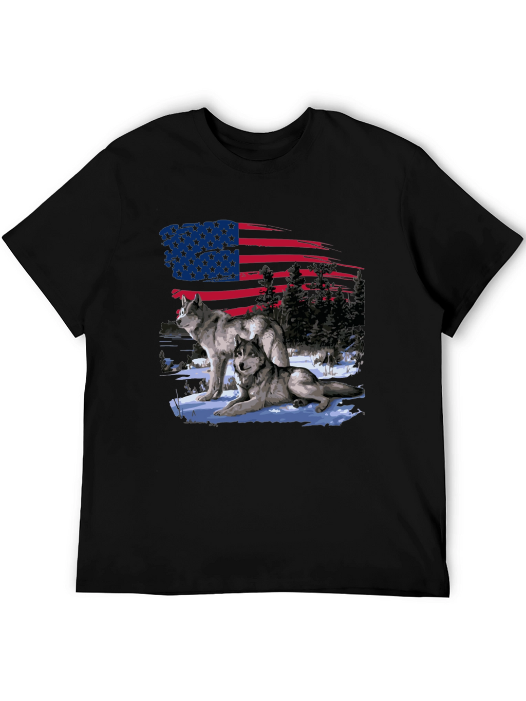 American Pride Wolf Graphic T-Shirt
