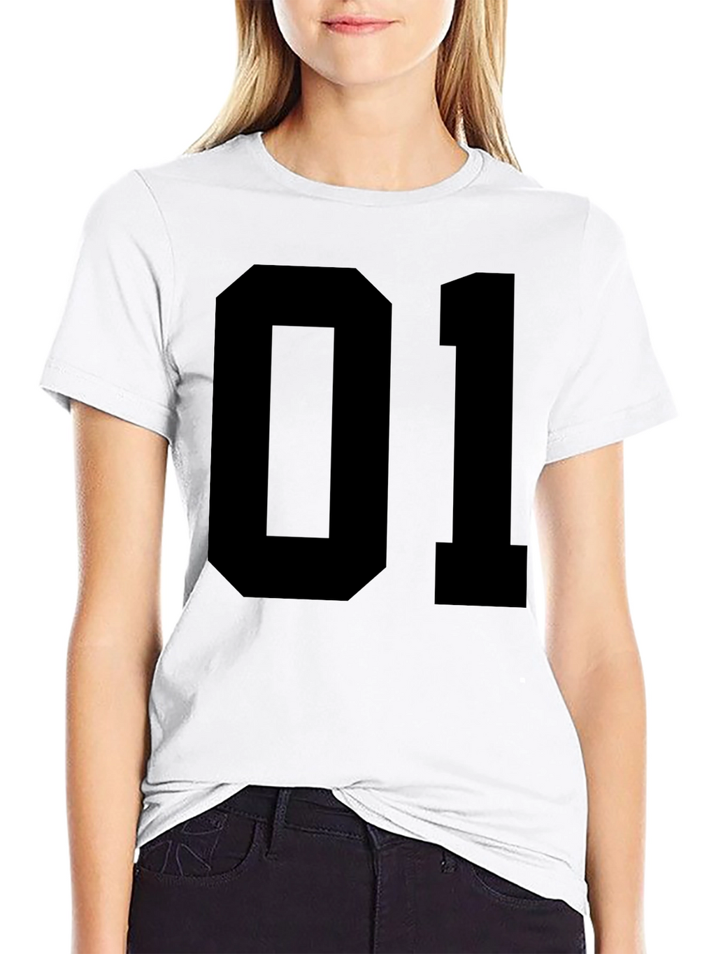 Black T-Shirt with Bold 01 Graphic