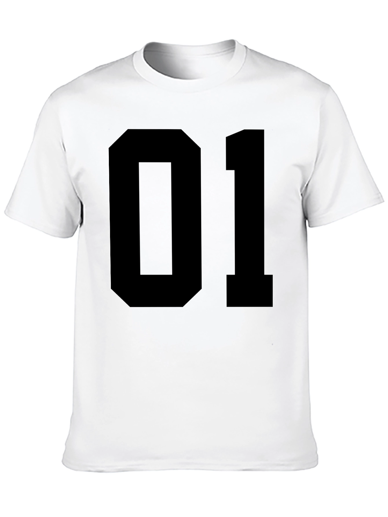 Black T-Shirt with Bold 01 Graphic