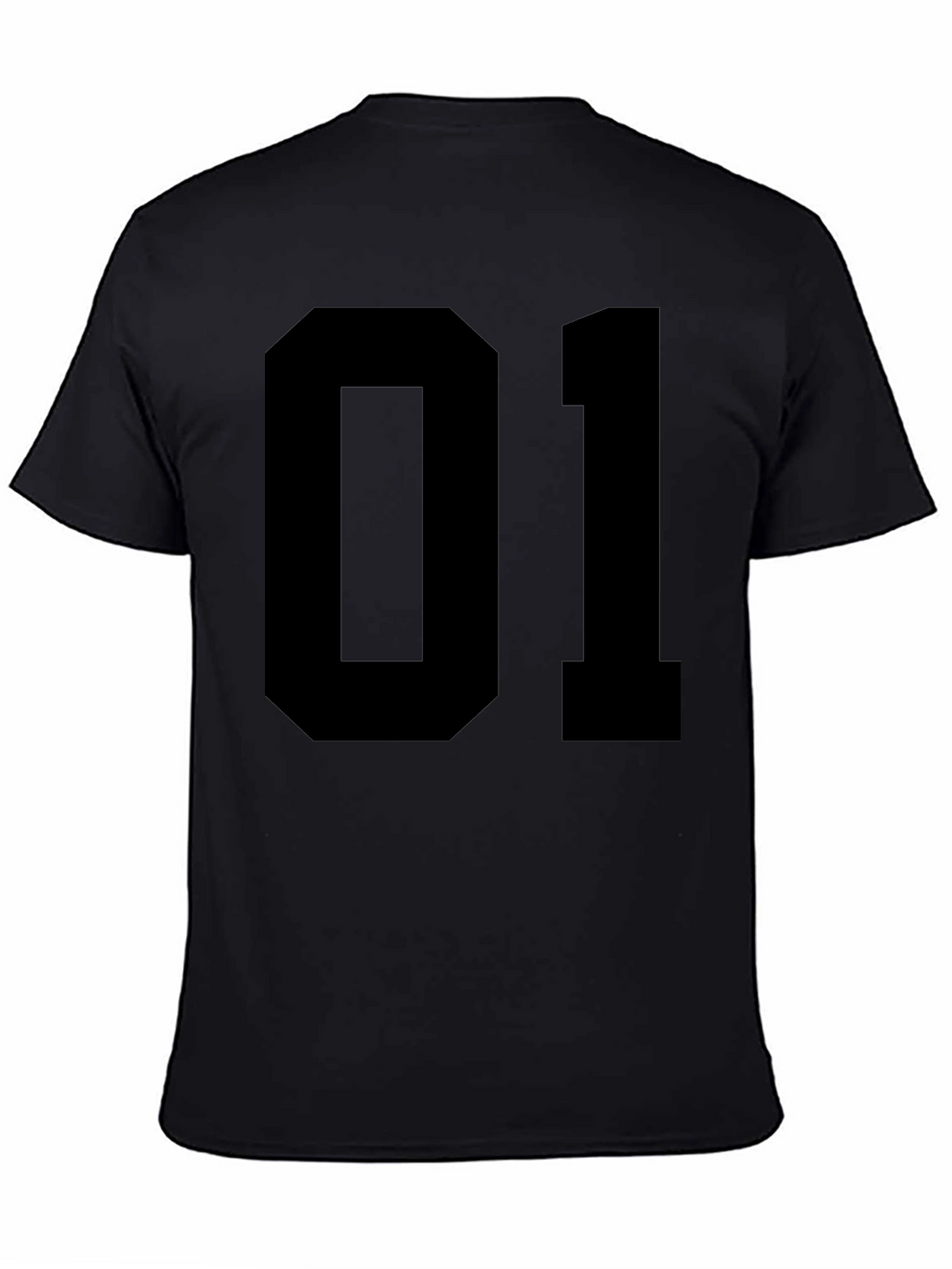 Black T-Shirt with Bold 01 Graphic